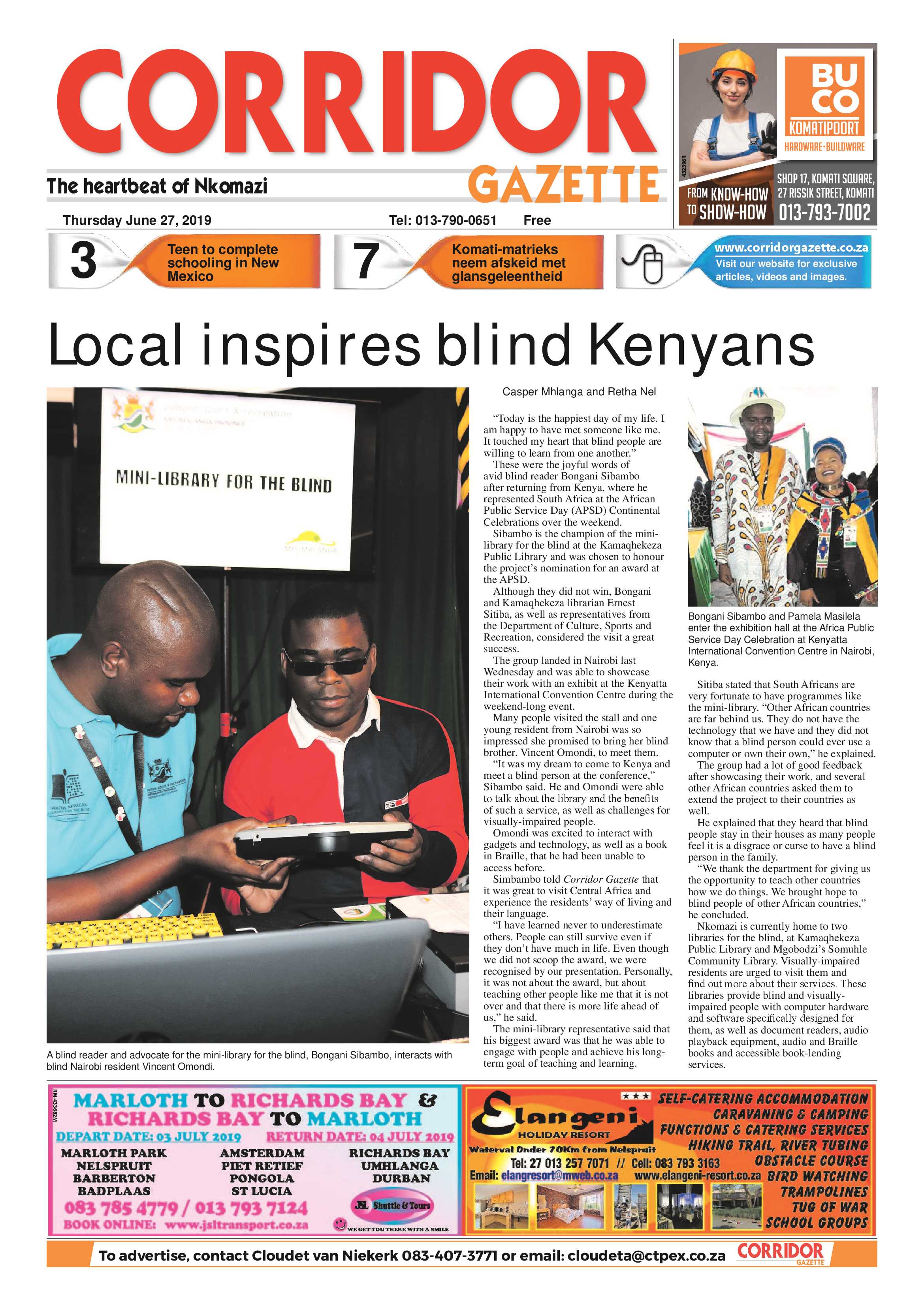 Corridor Gazette 27 June 2019 page 1