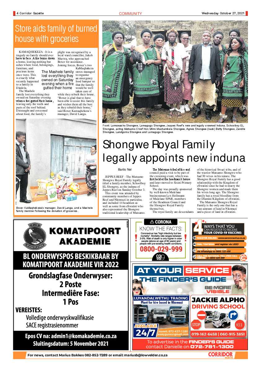 Corridor Gazette 27 October 2021 page 4