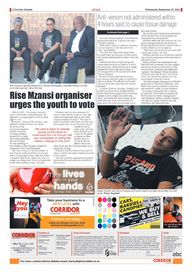 Corridor Gazette 27 September 2023 page 2