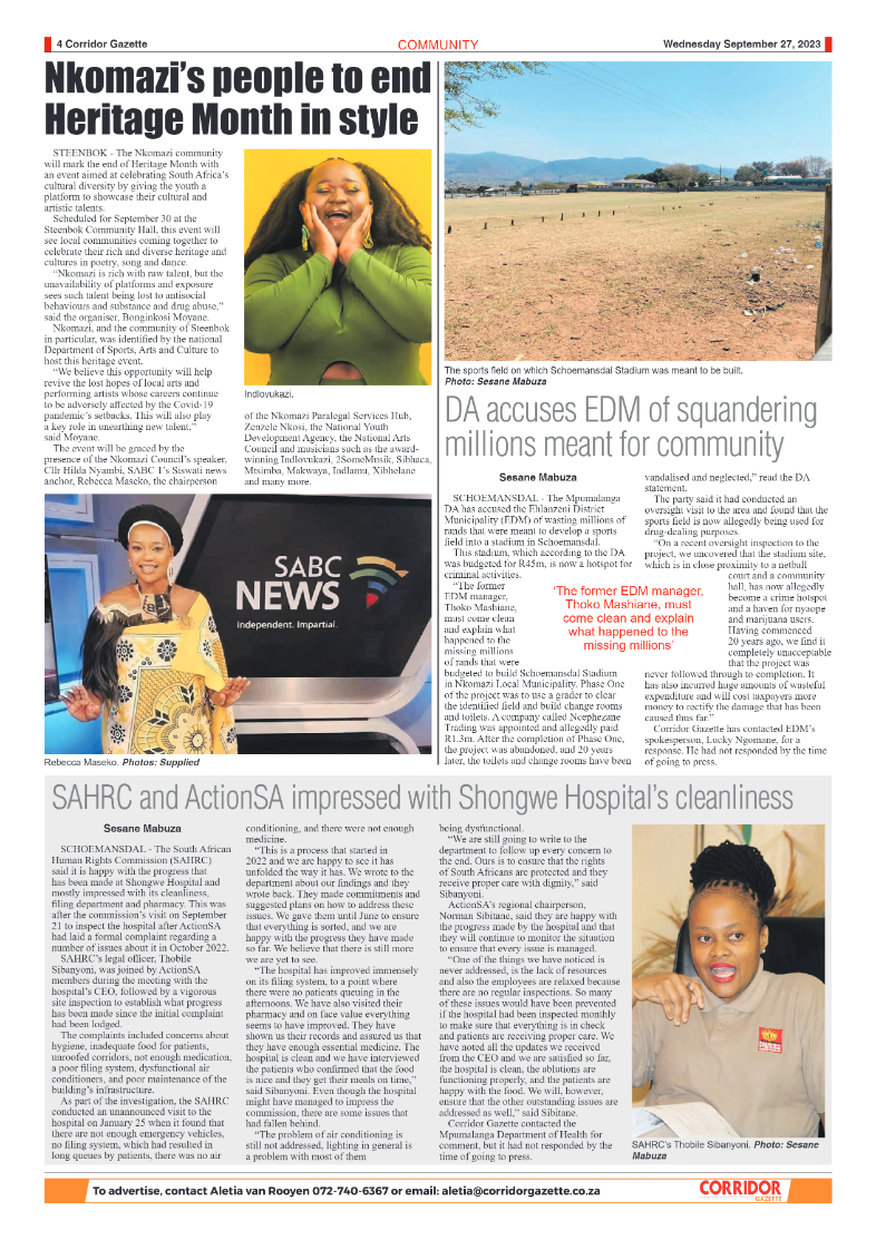 Corridor Gazette 27 September 2023 page 4