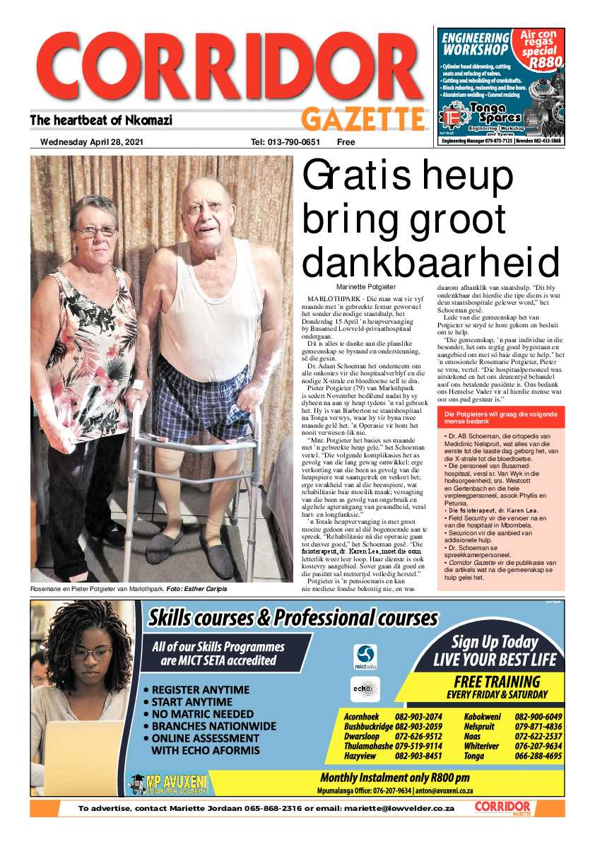 Corridor Gazette 28 April 2021 page 1