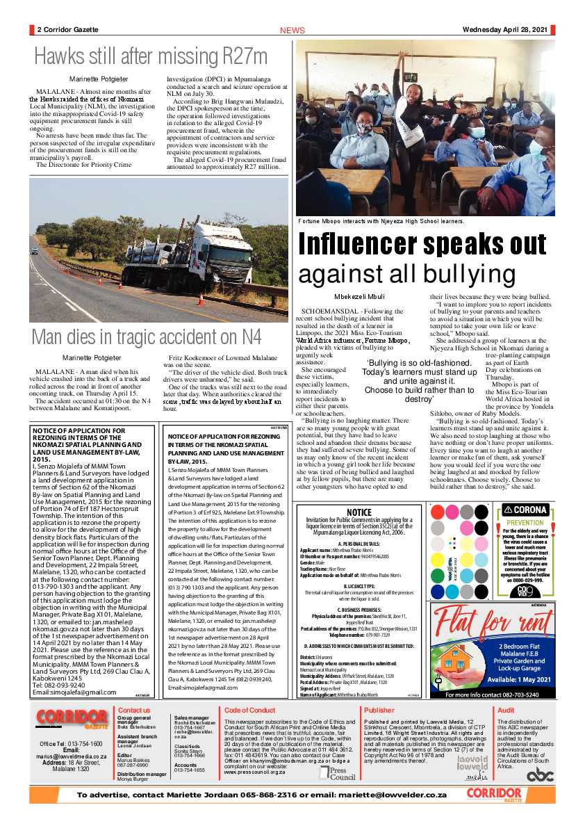 Corridor Gazette 28 April 2021 page 2