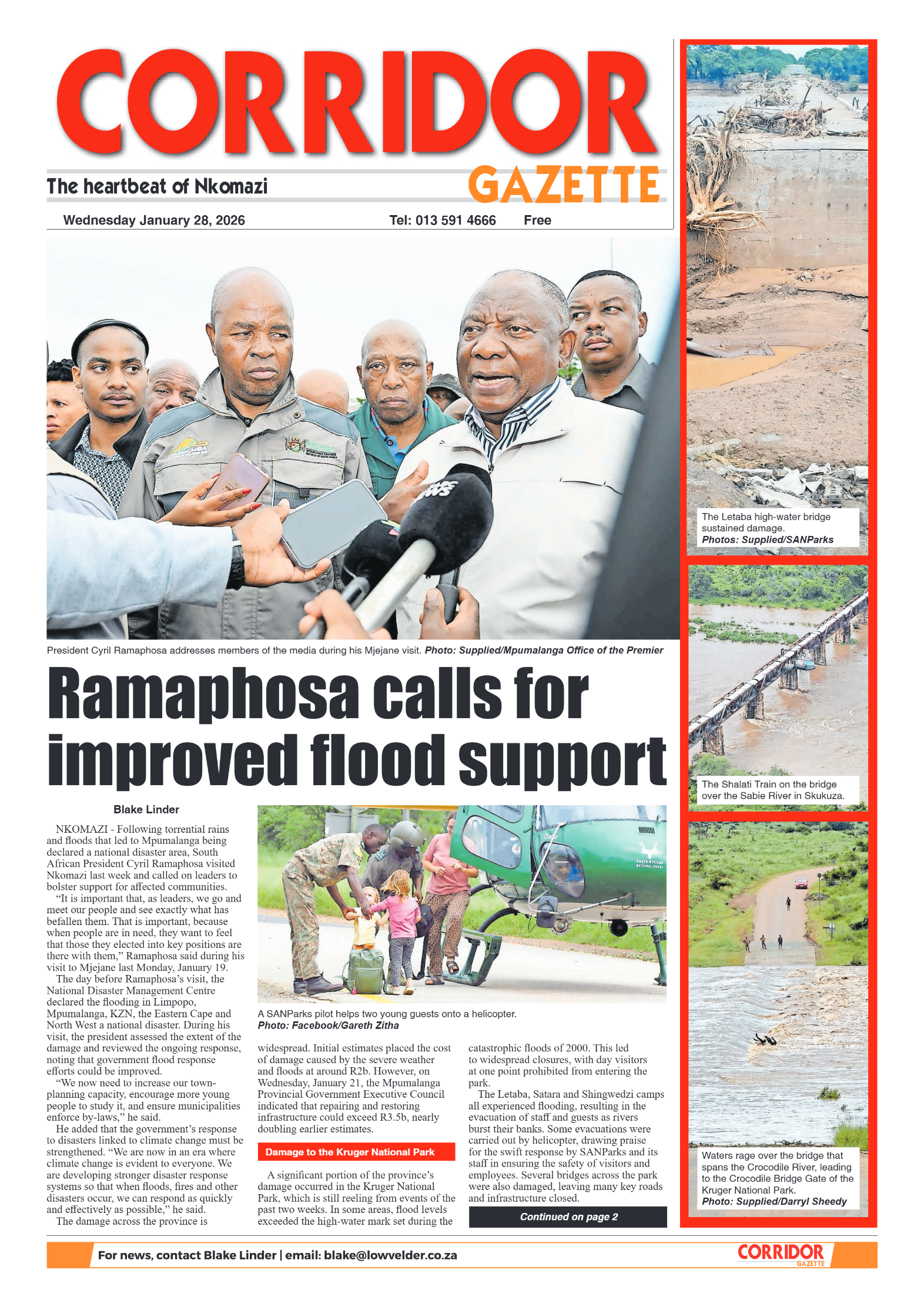 Corridor Gazette 28 January 2026 page 1