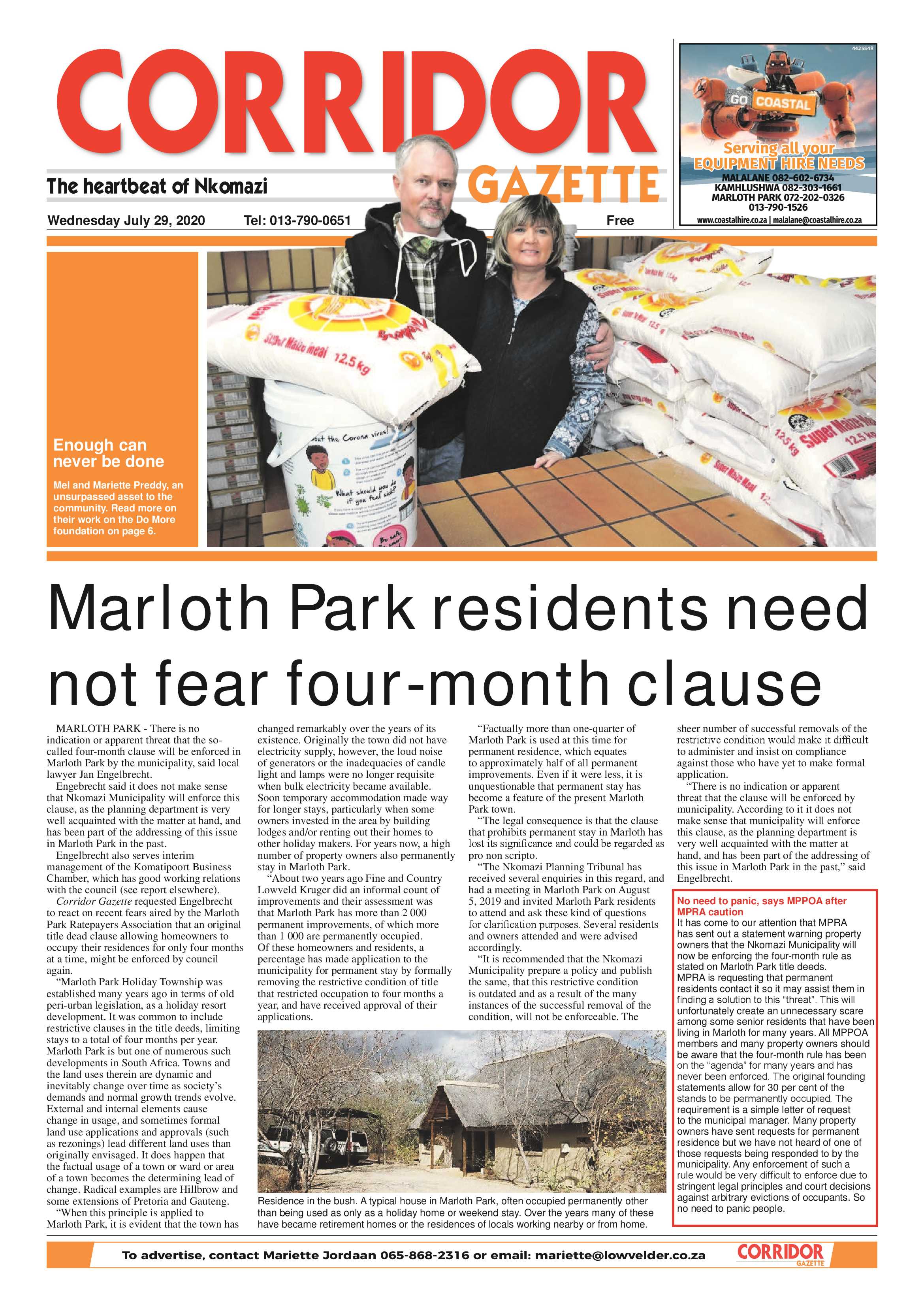Corridor Gazette 29 July 2020 page 1