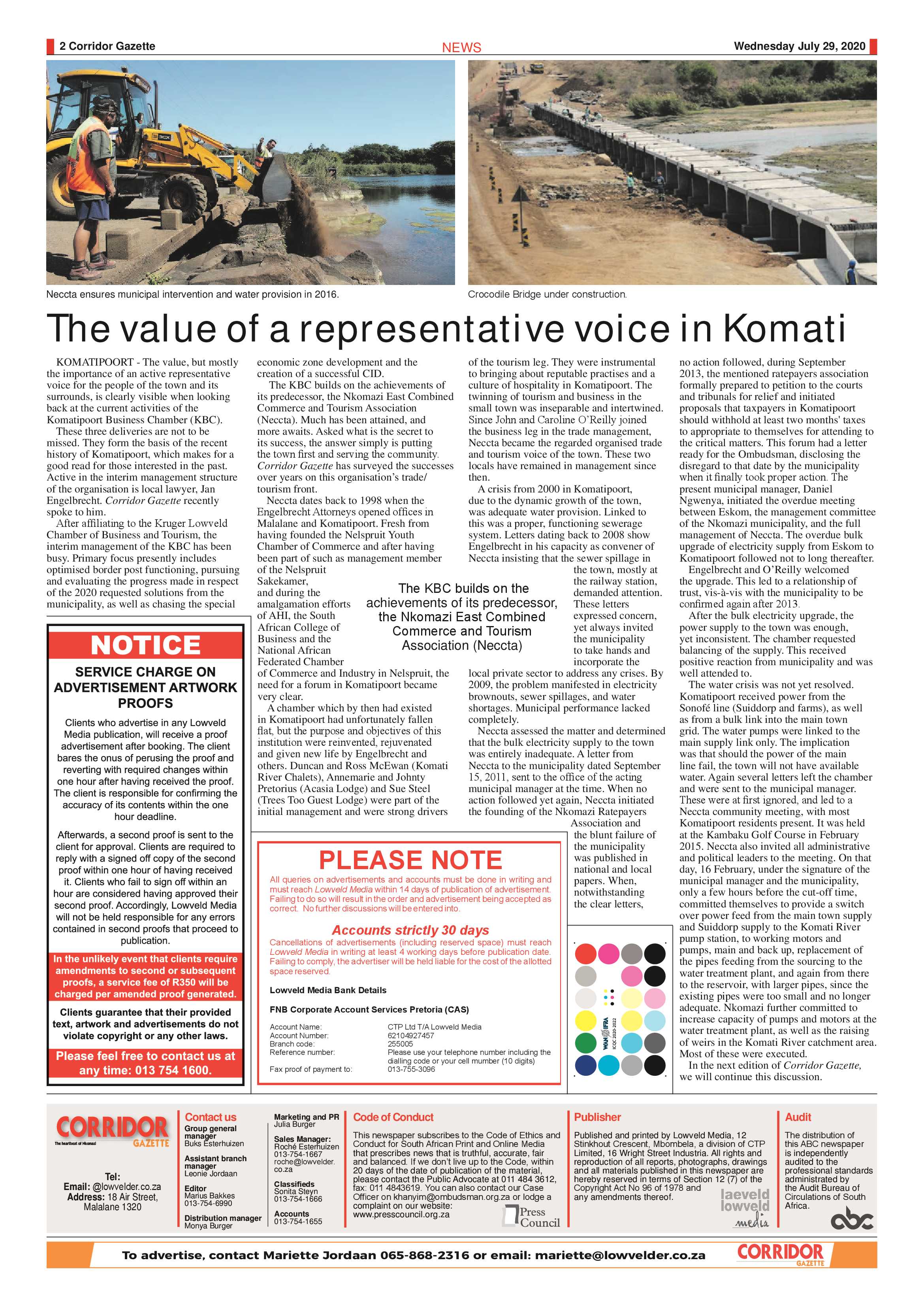 Corridor Gazette 29 July 2020 page 2