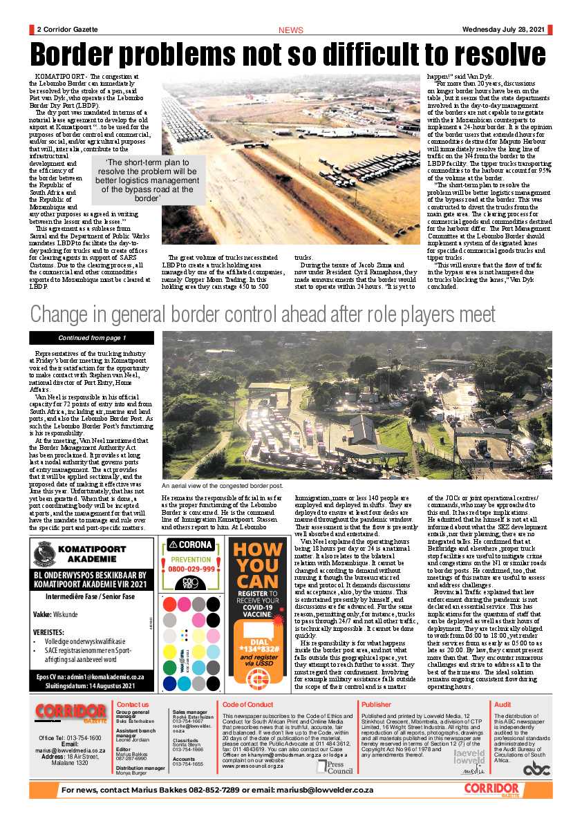 Corridor Gazette 28 July 2021 page 2