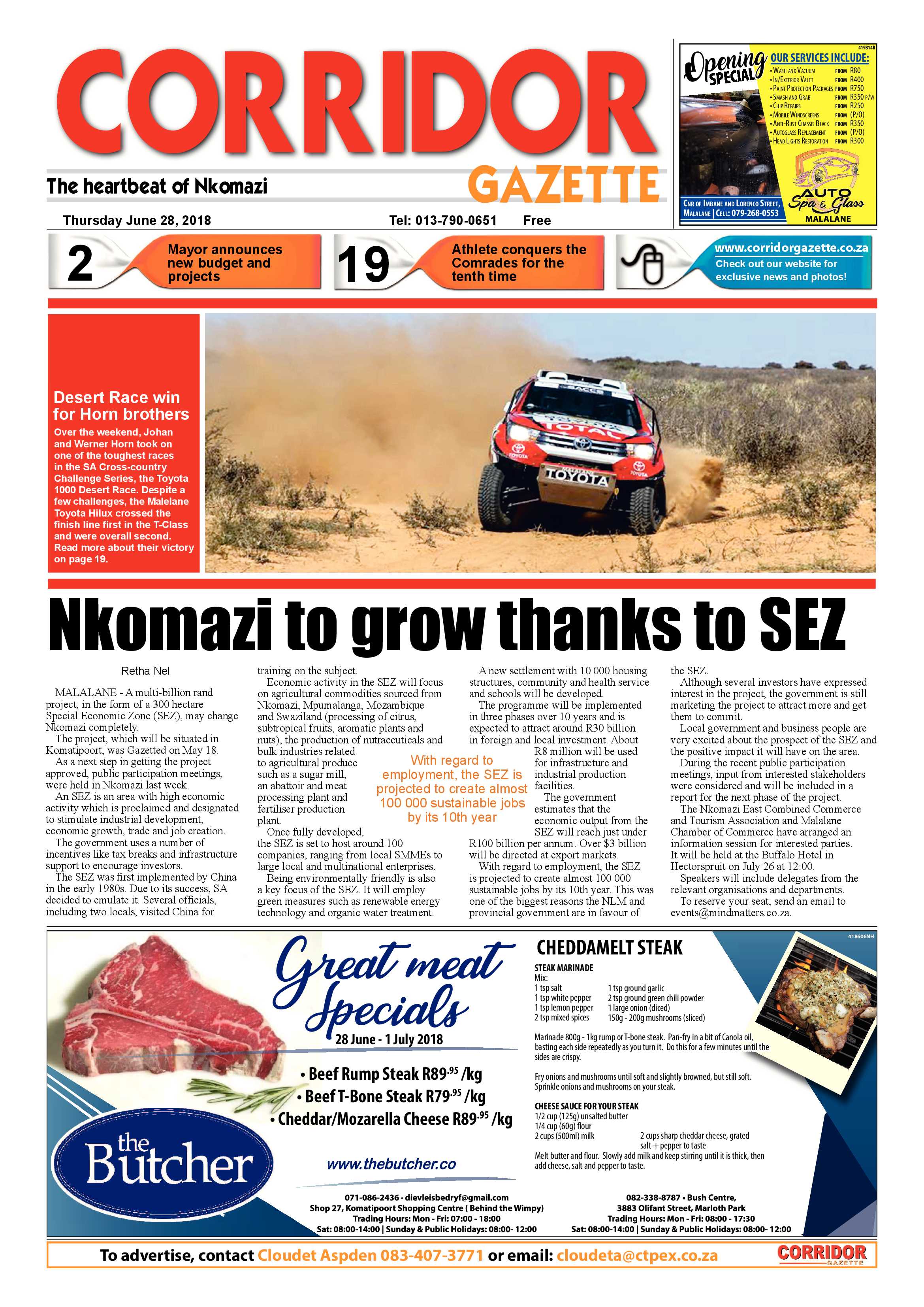 Corridor Gazette 28 June 2018 page 1