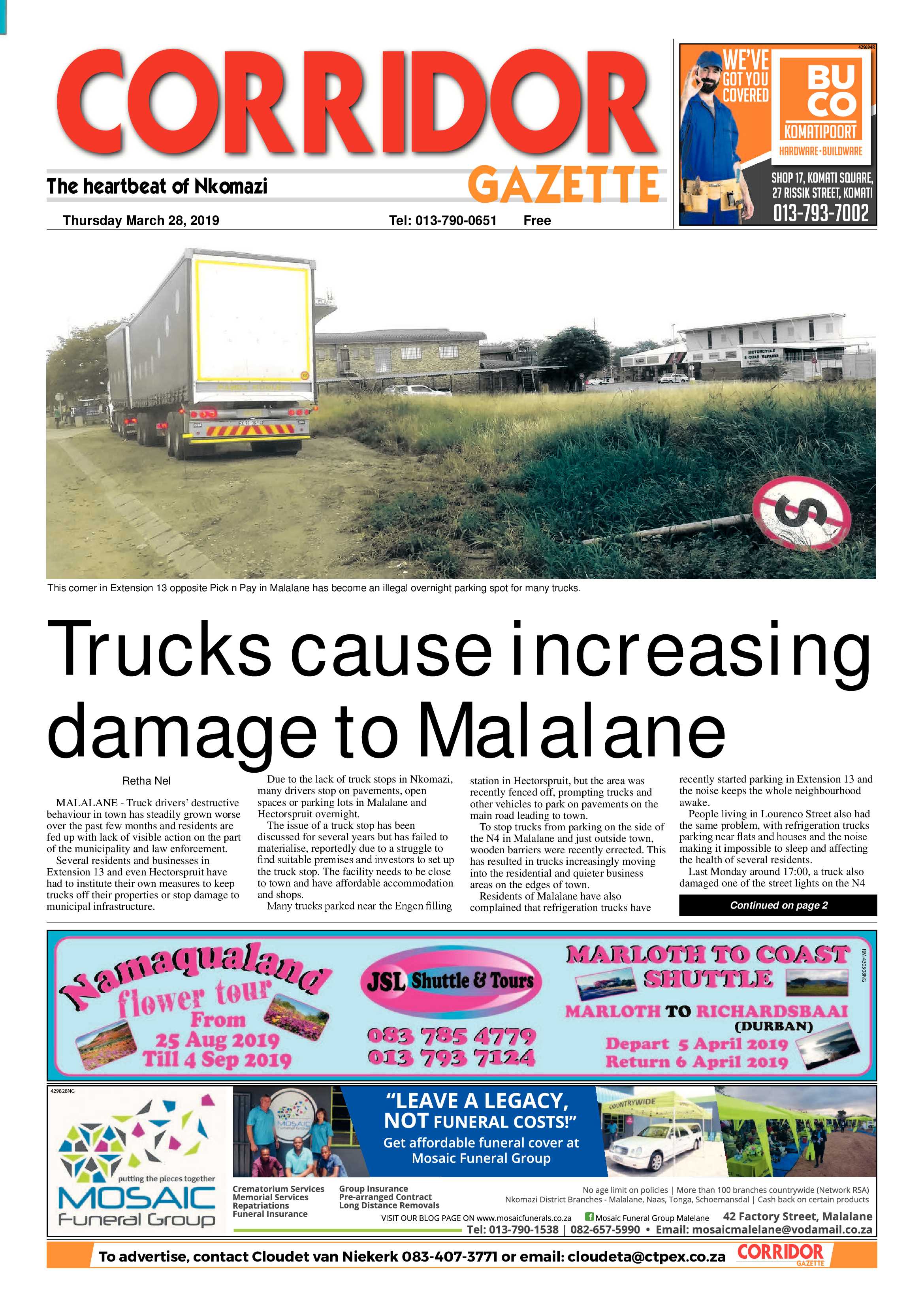 Corridor Gazette 28 March 2019 page 1