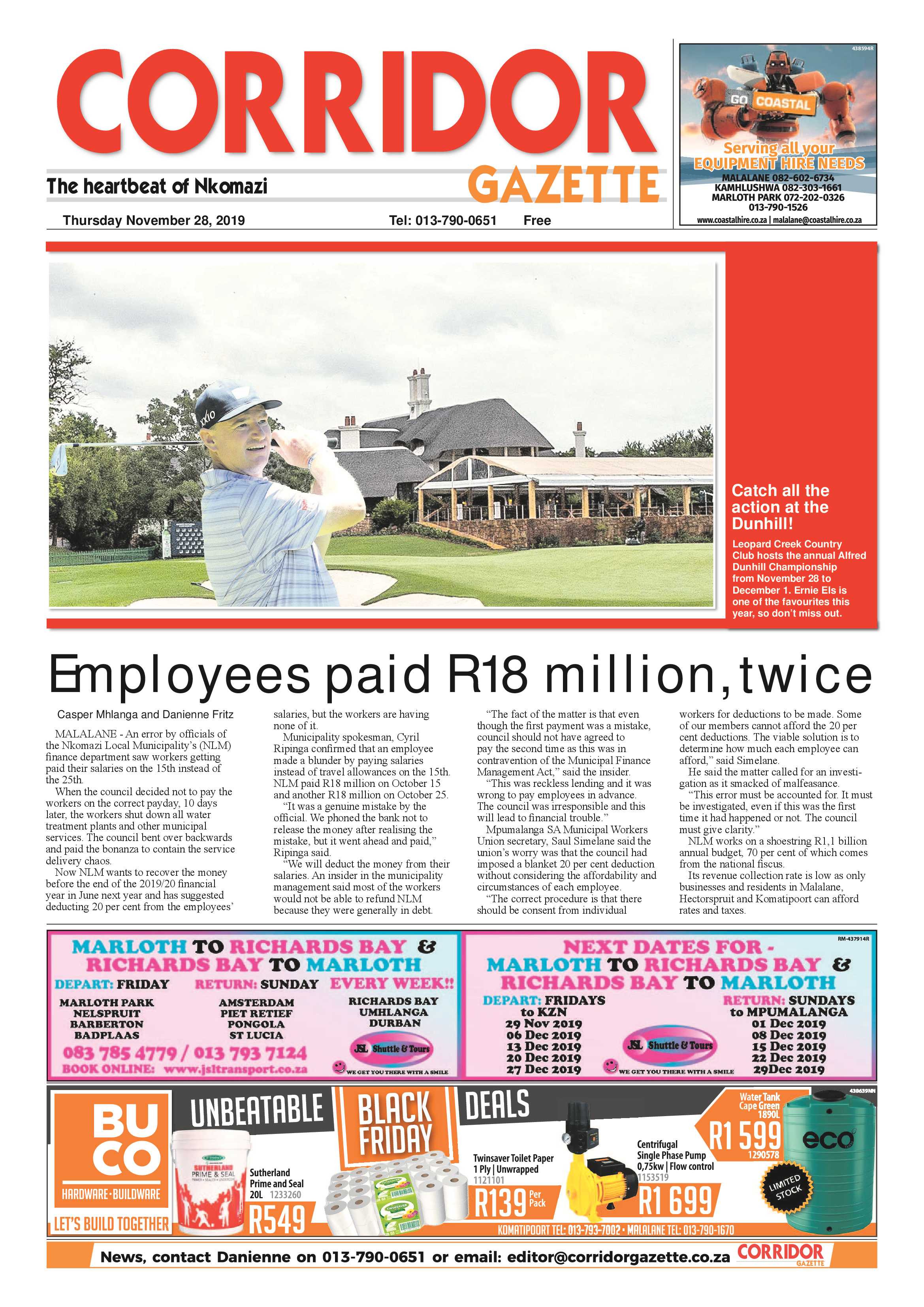 Corridor Gazette 28 November 2019 page 1