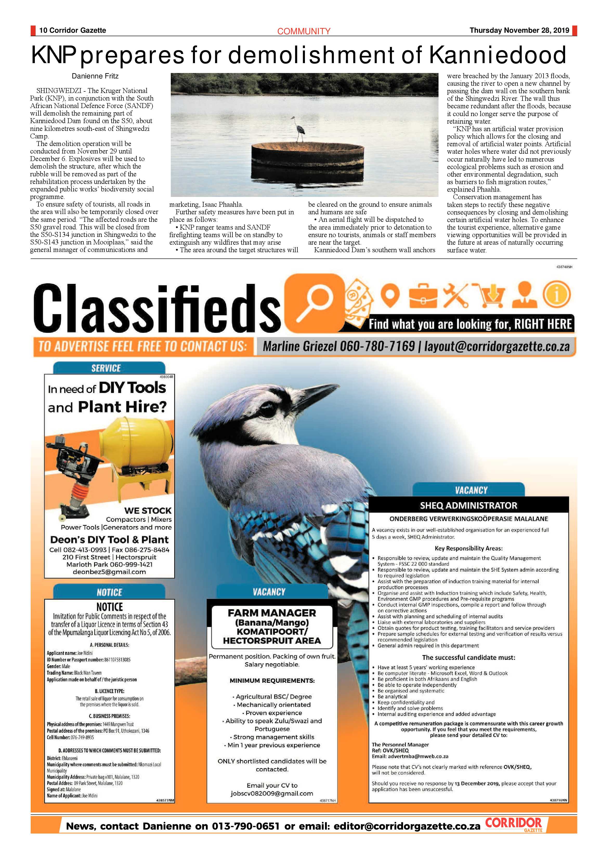 Corridor Gazette 28 November 2019 page 10