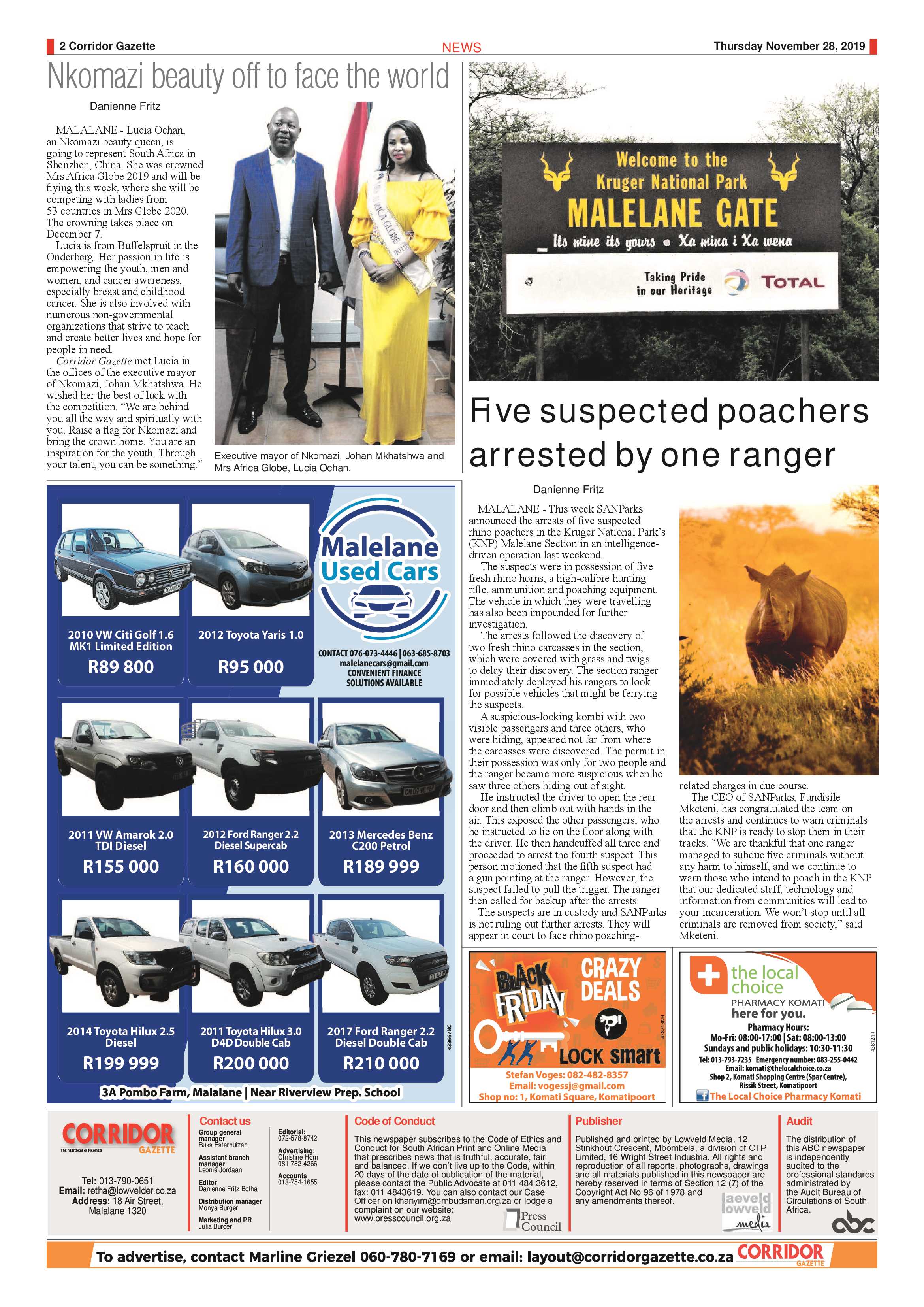 Corridor Gazette 28 November 2019 page 2