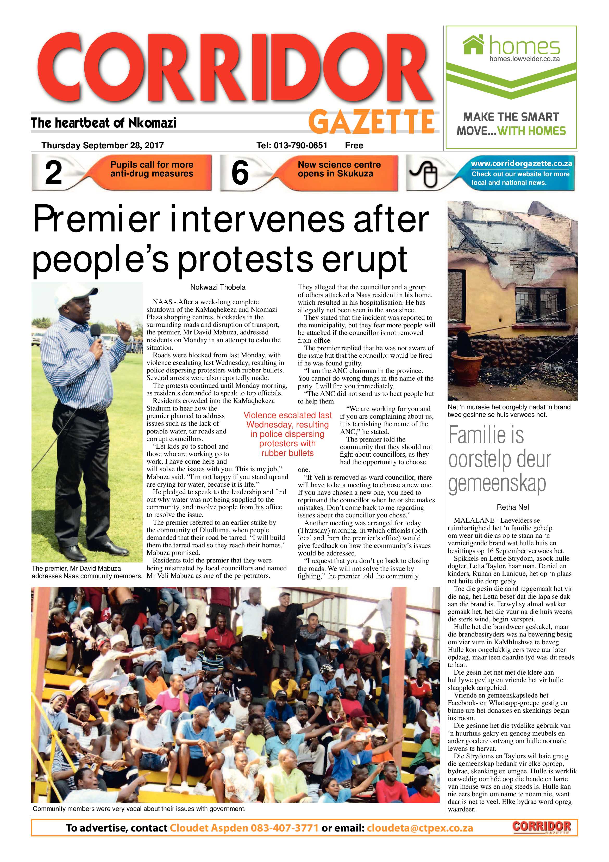 Corridor Gazette 28 September 2017 page 1