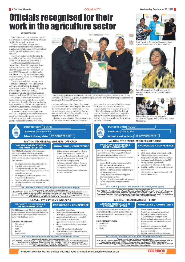 Corridor Gazette 29 September 2022 page 4