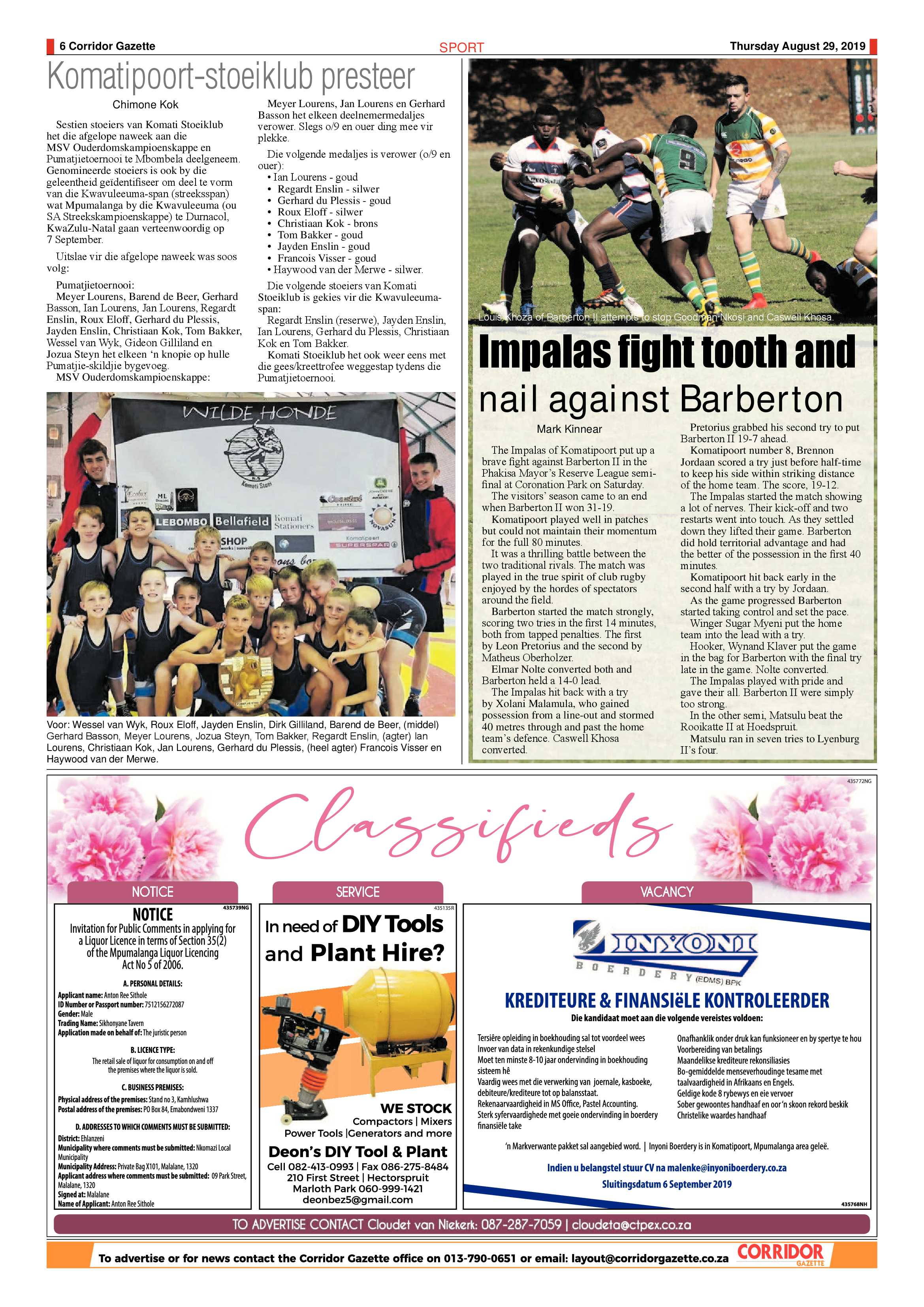 Corridor Gazette 29 August 2019 page 6