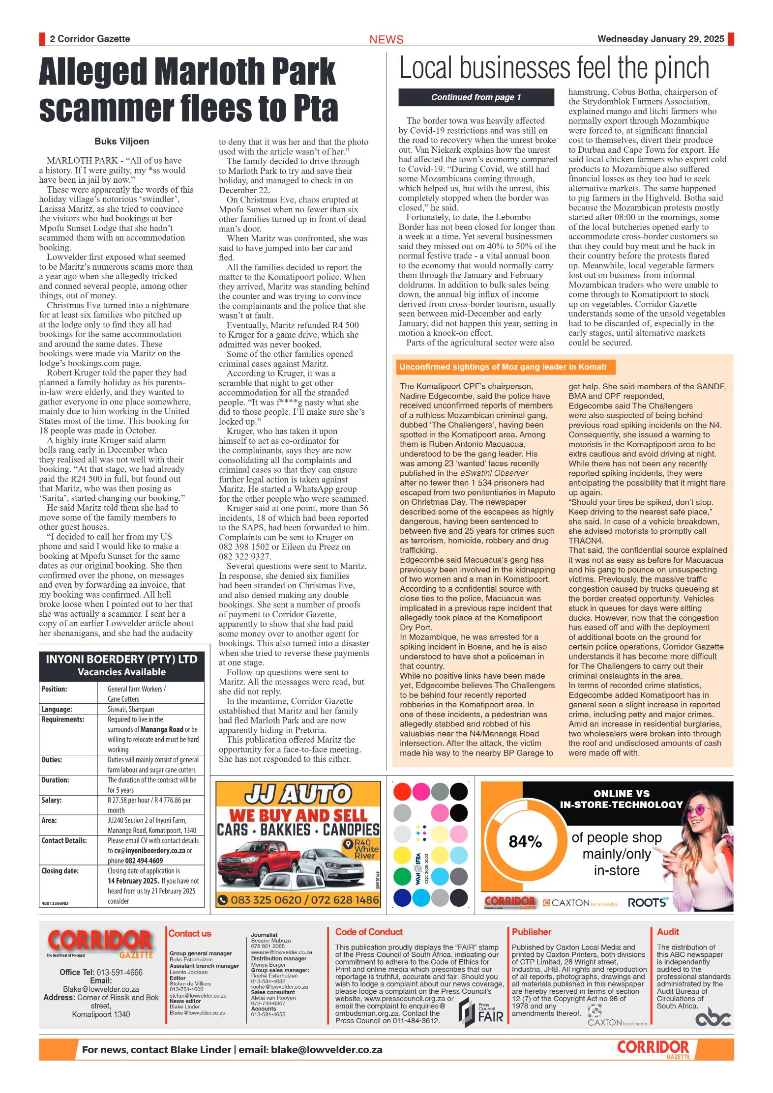 Corridor Gazette 29 January 2025 page 2