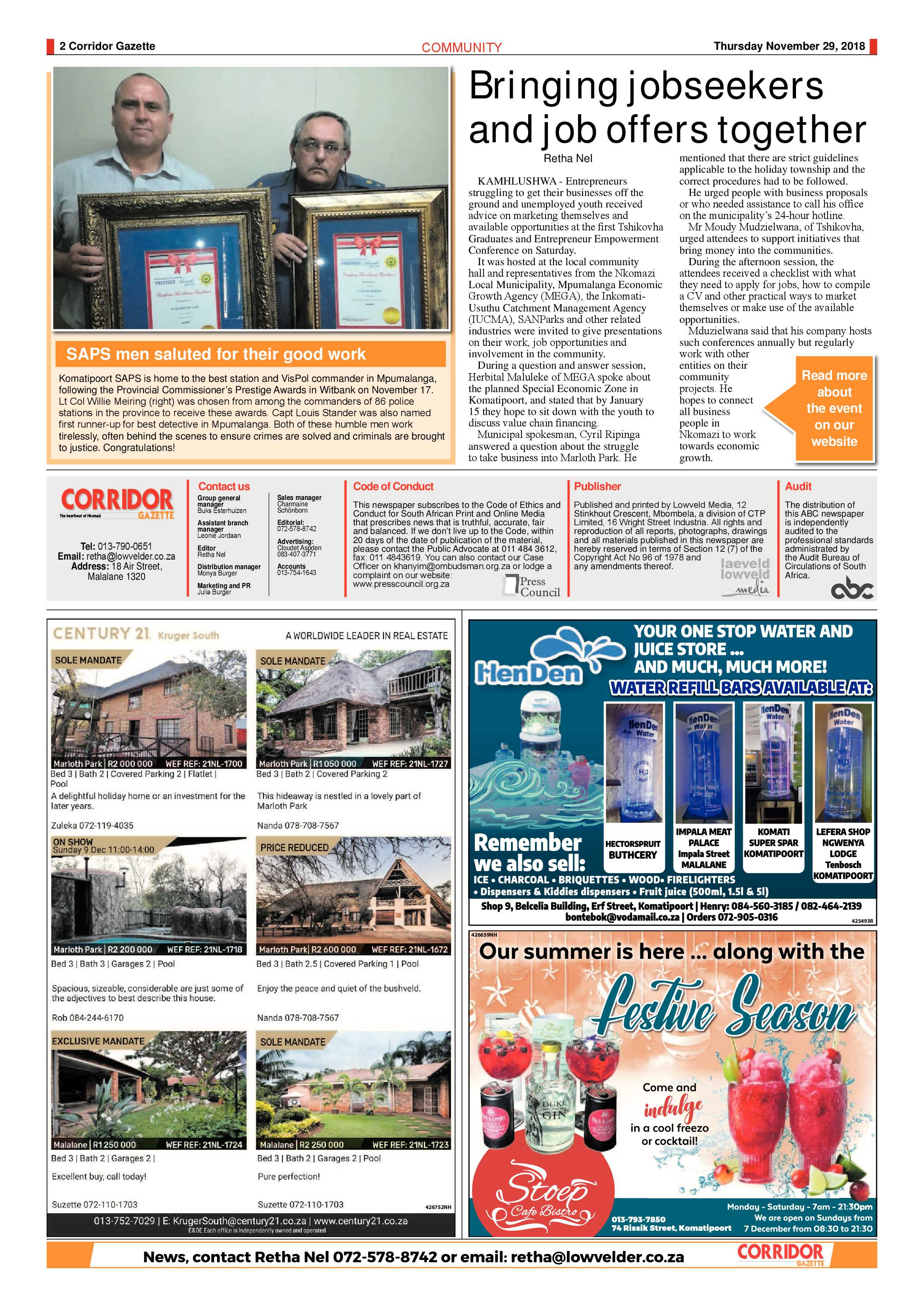 Corridor Gazette 29 November 2018 page 2