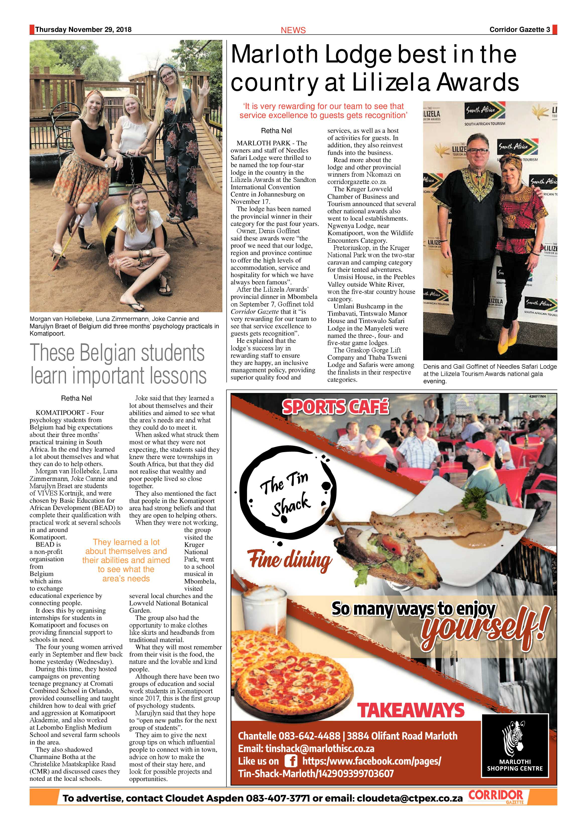 Corridor Gazette 29 November 2018 page 3