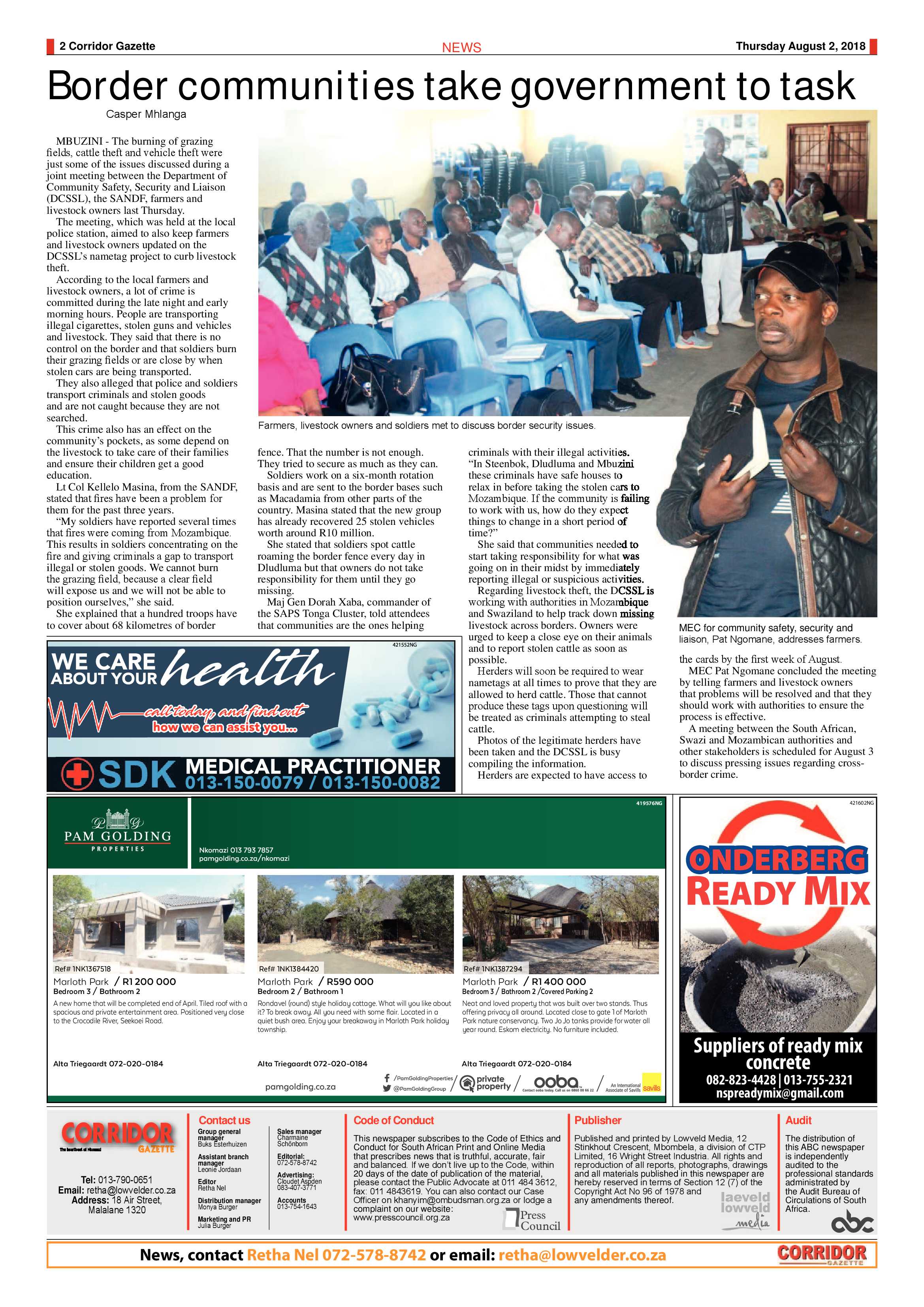 Corridor Gazette 2 August 2018 page 2