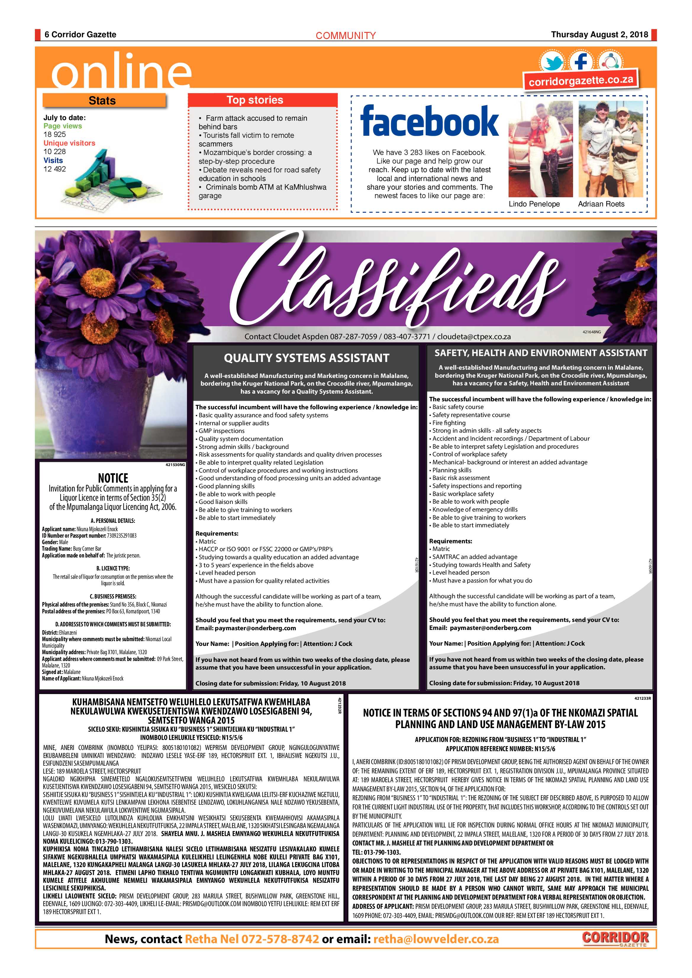 Corridor Gazette 2 August 2018 page 6