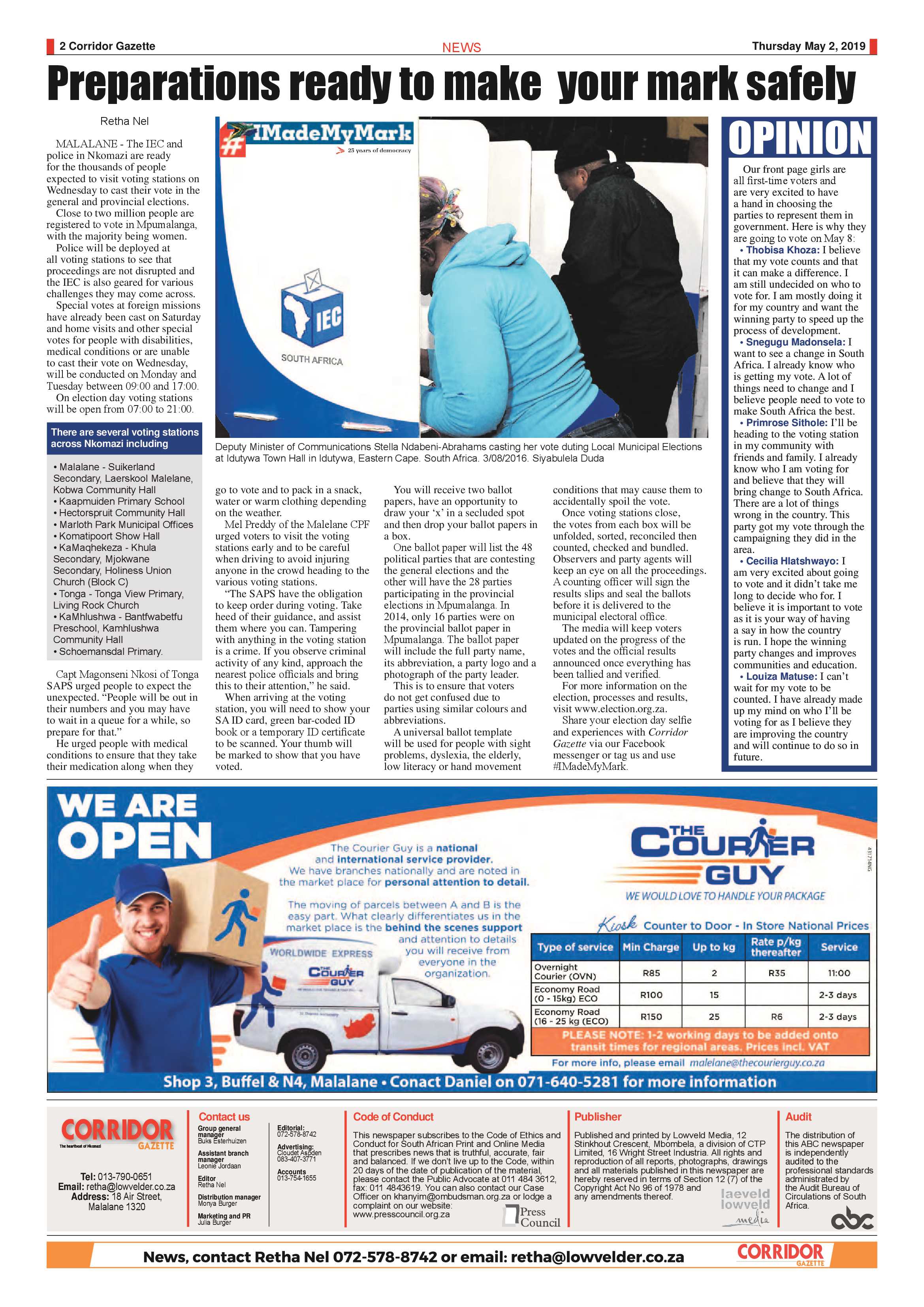 Corridor Gazette 2 May 2019 page 2