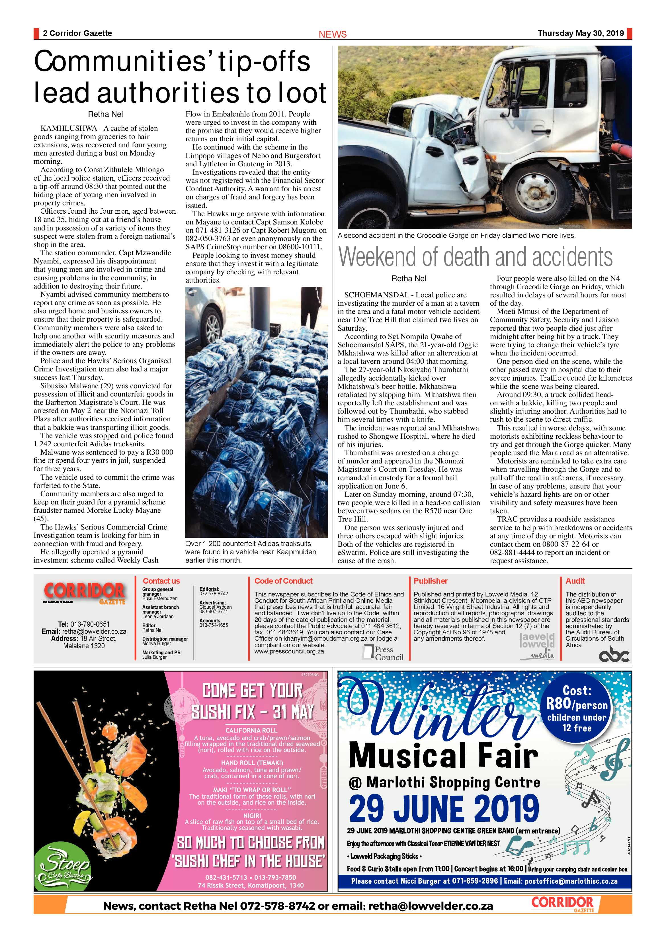 Corridor Gazette 30 May 2019 page 2