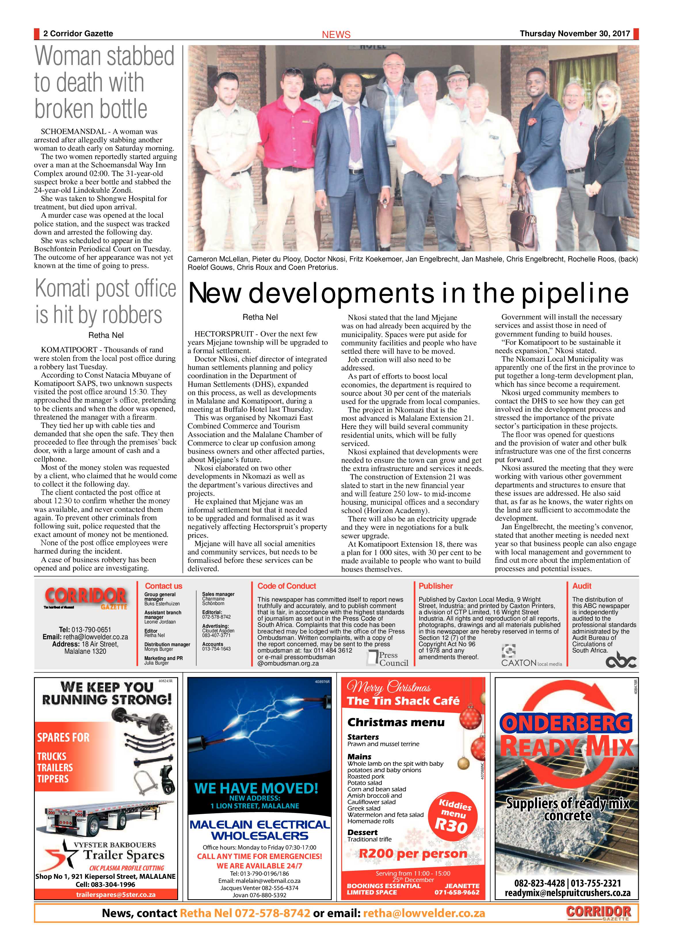 Corridor Gazette 30 November 2017 page 2