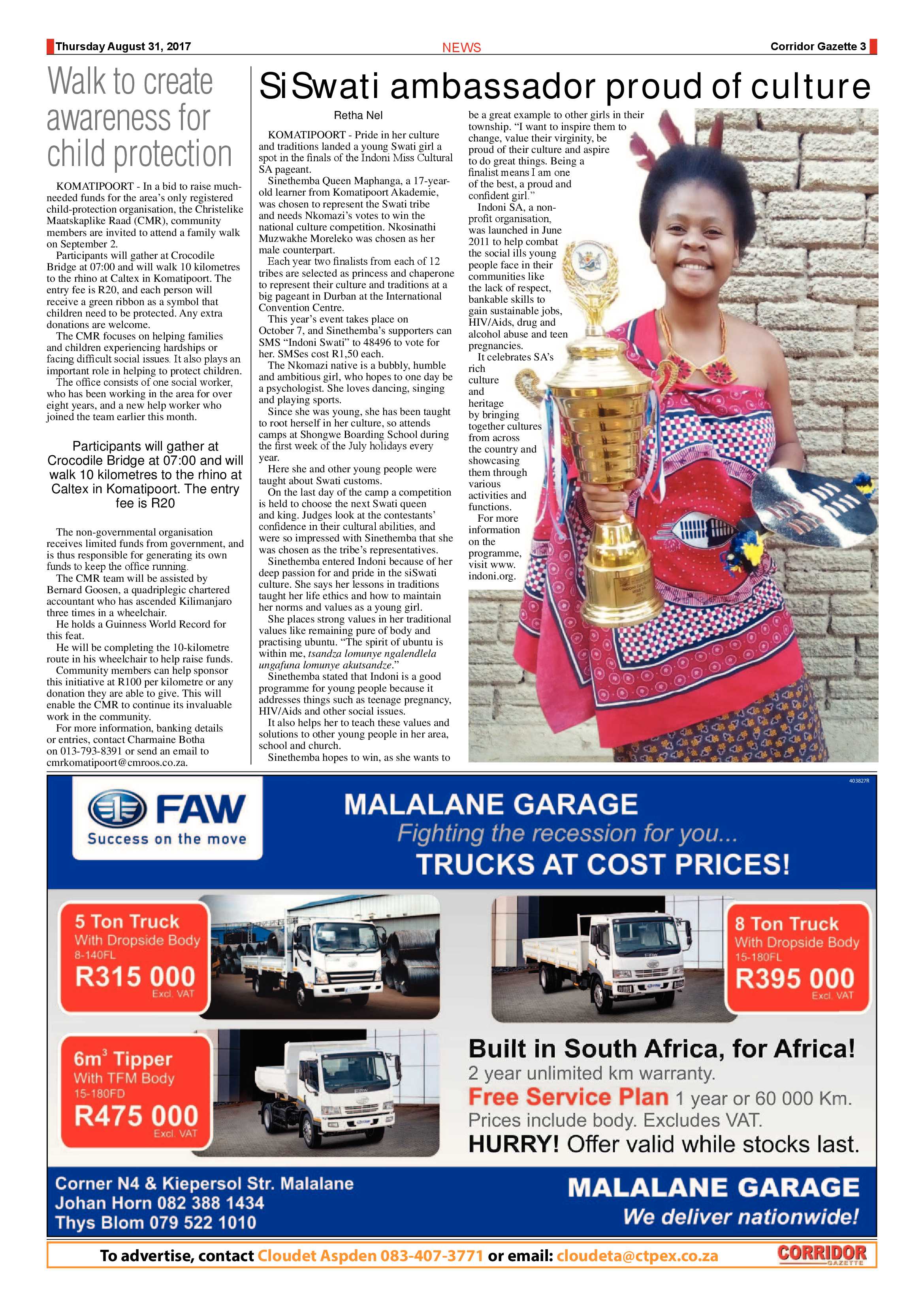 Corridor Gazette 31 August 2017 page 3