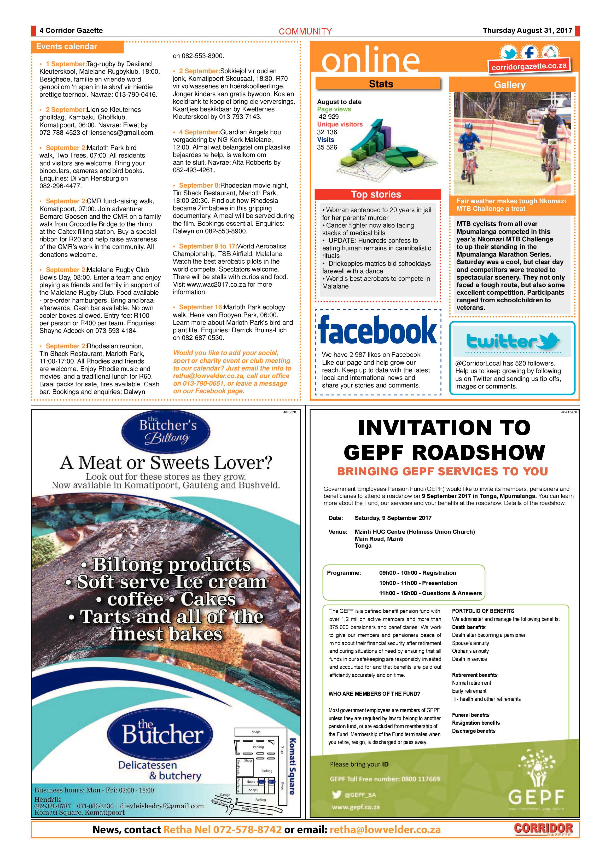 Corridor Gazette 31 August 2017 page 4