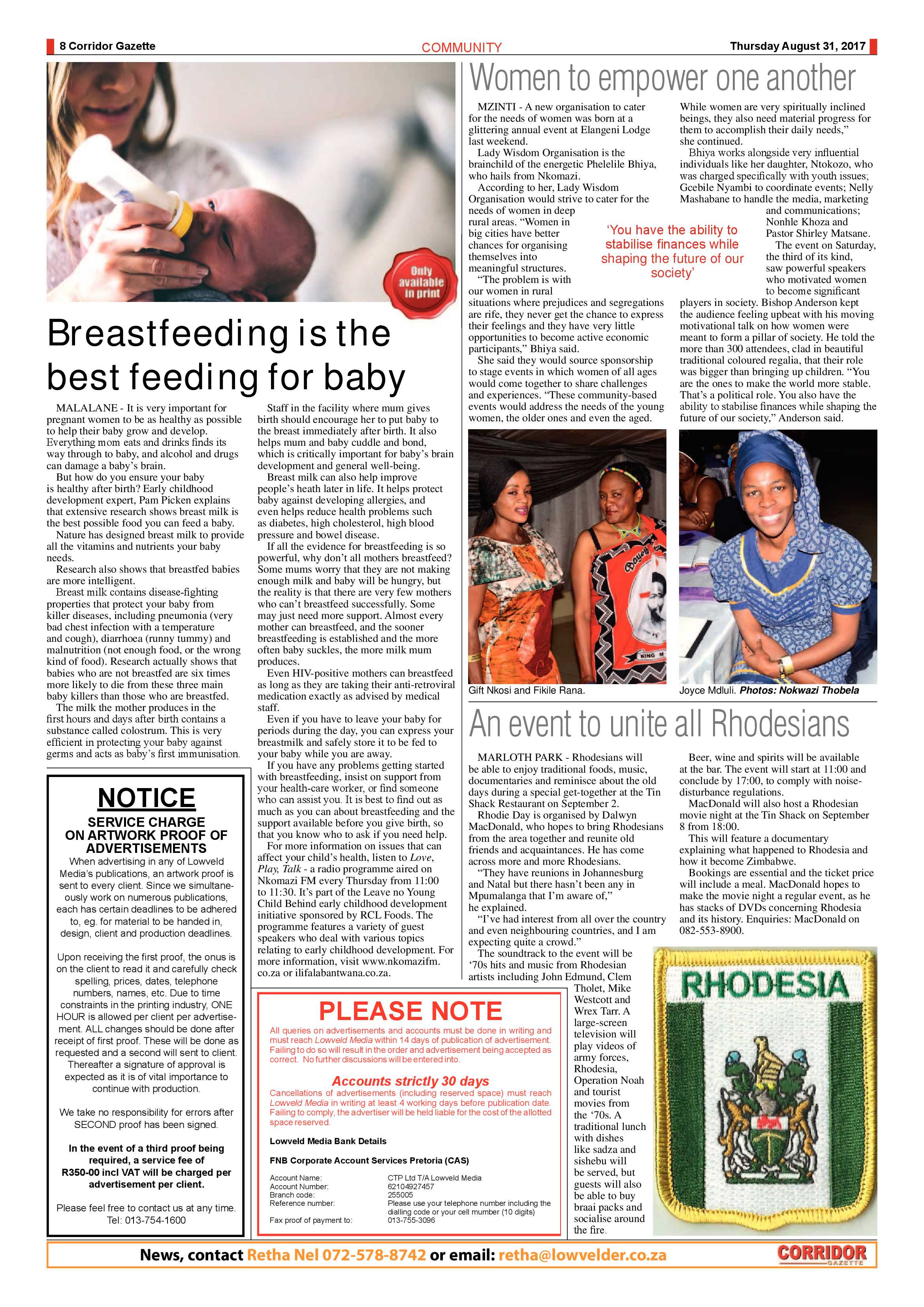 Corridor Gazette 31 August 2017 - Corridor Gazette