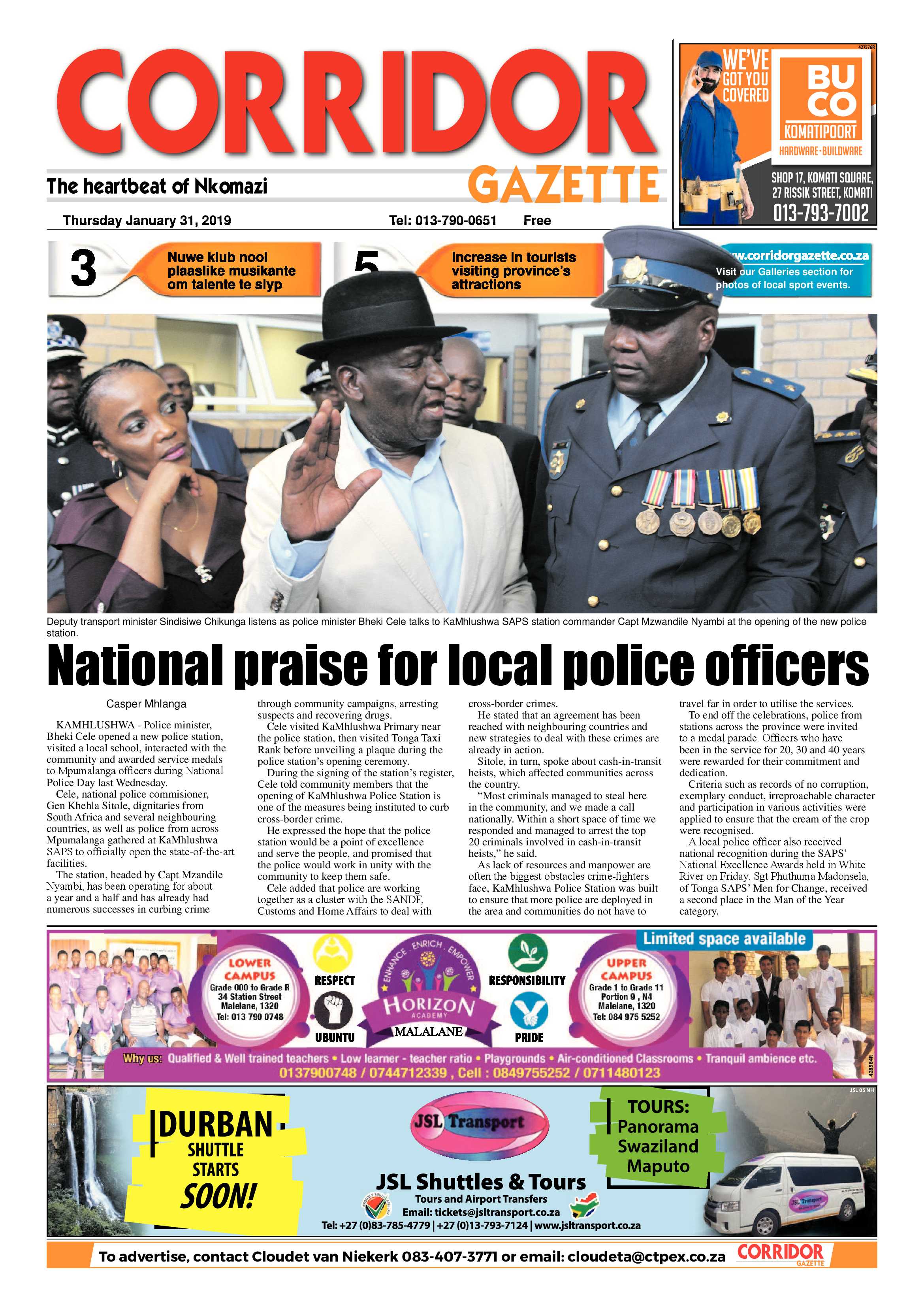 Corridor Gazette 31 January 2019 page 1