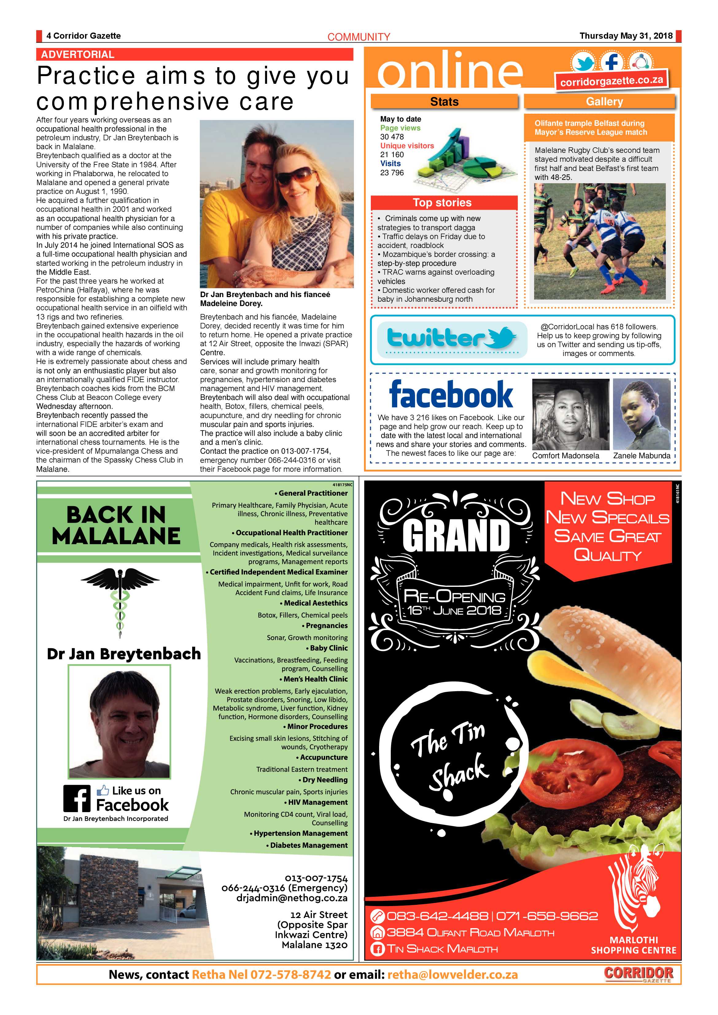 Corridor Gazette 31 May 2018 page 4