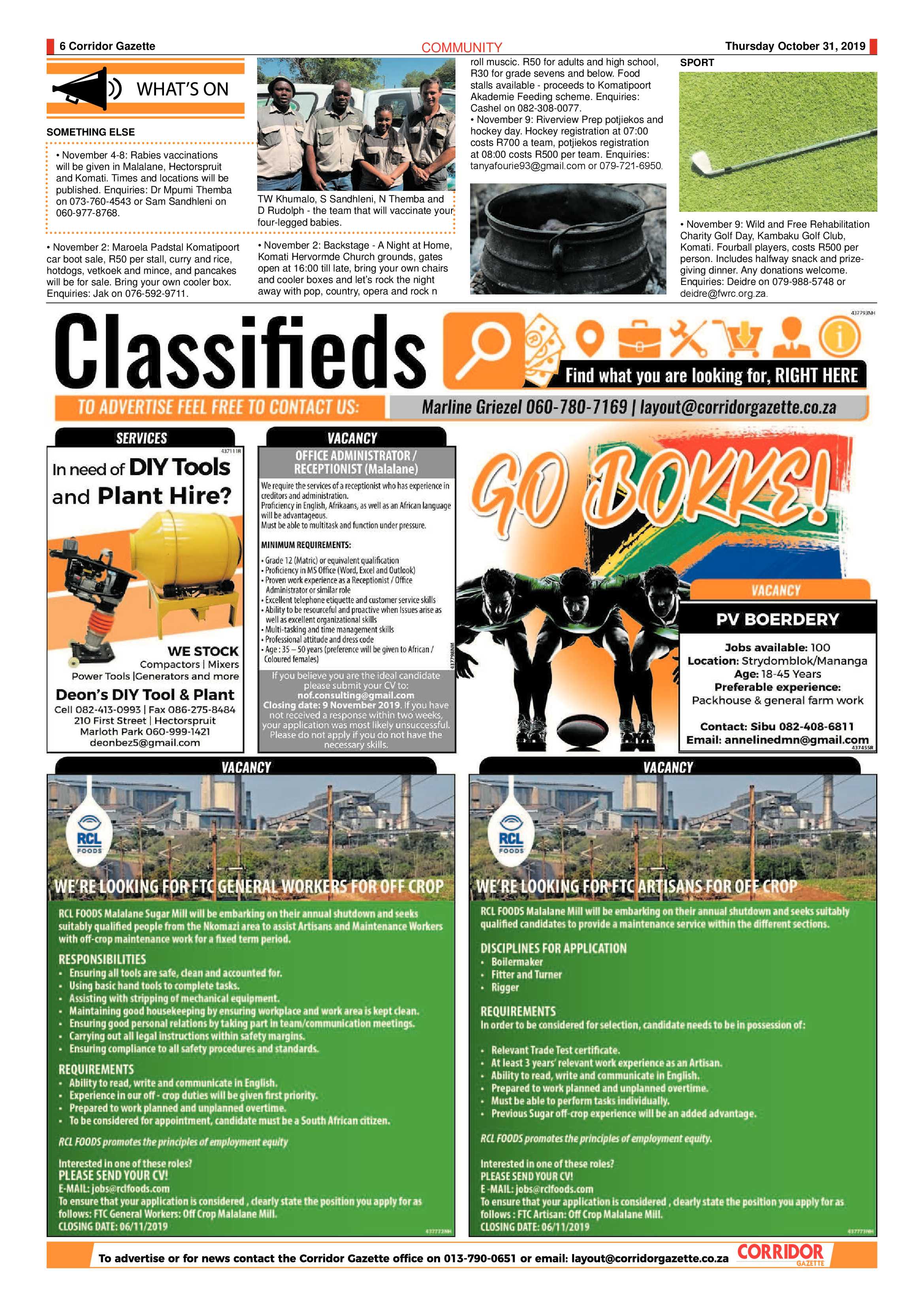Corridor Gazette 31 October 2019 page 6