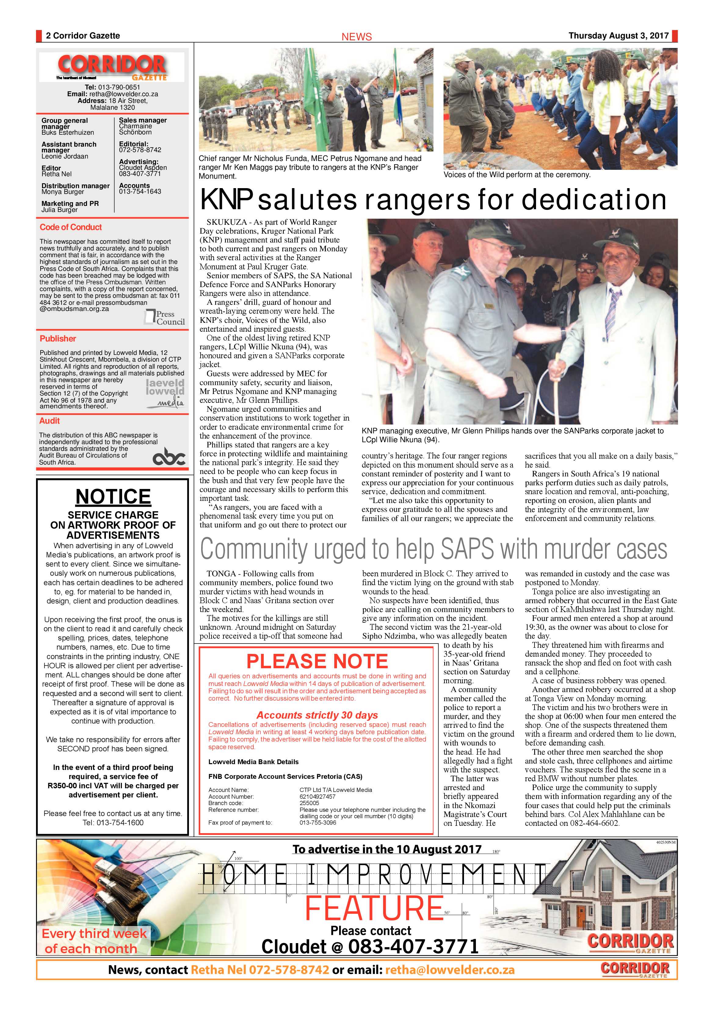 Corridor Gazette 3 August 2017 page 2