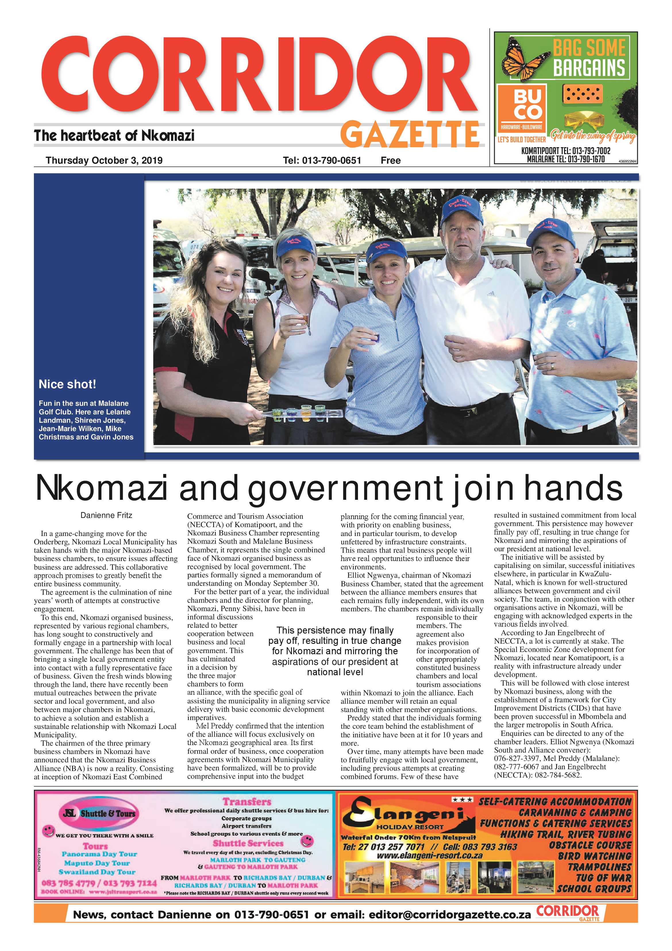 Corridor Gazette 3 October 2019 page 1