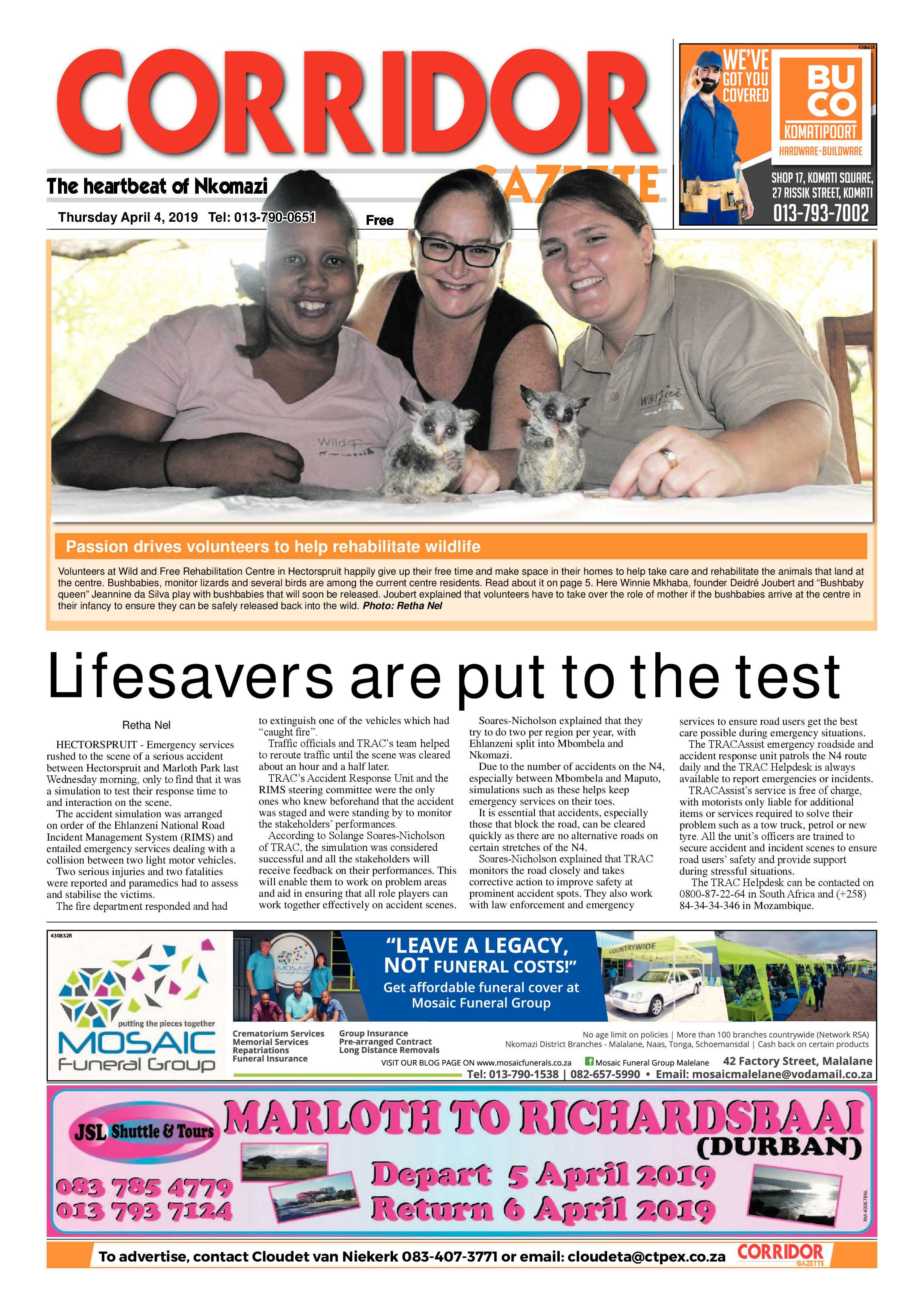 Corridor Gazette 4 April 2019 page 1