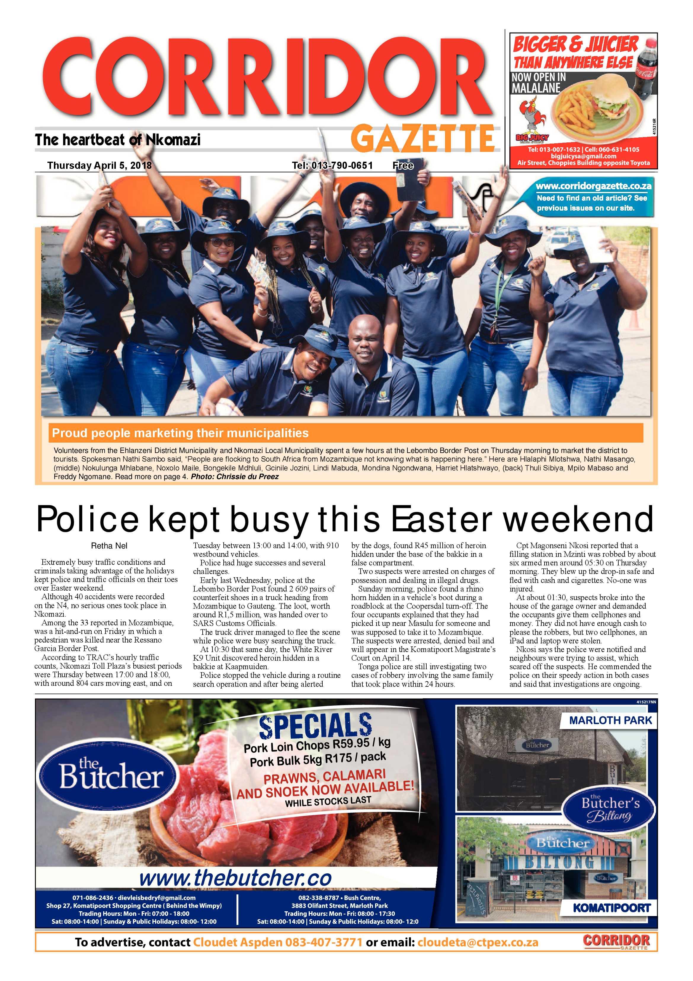 Corridor Gazette 5 April 2018 page 1