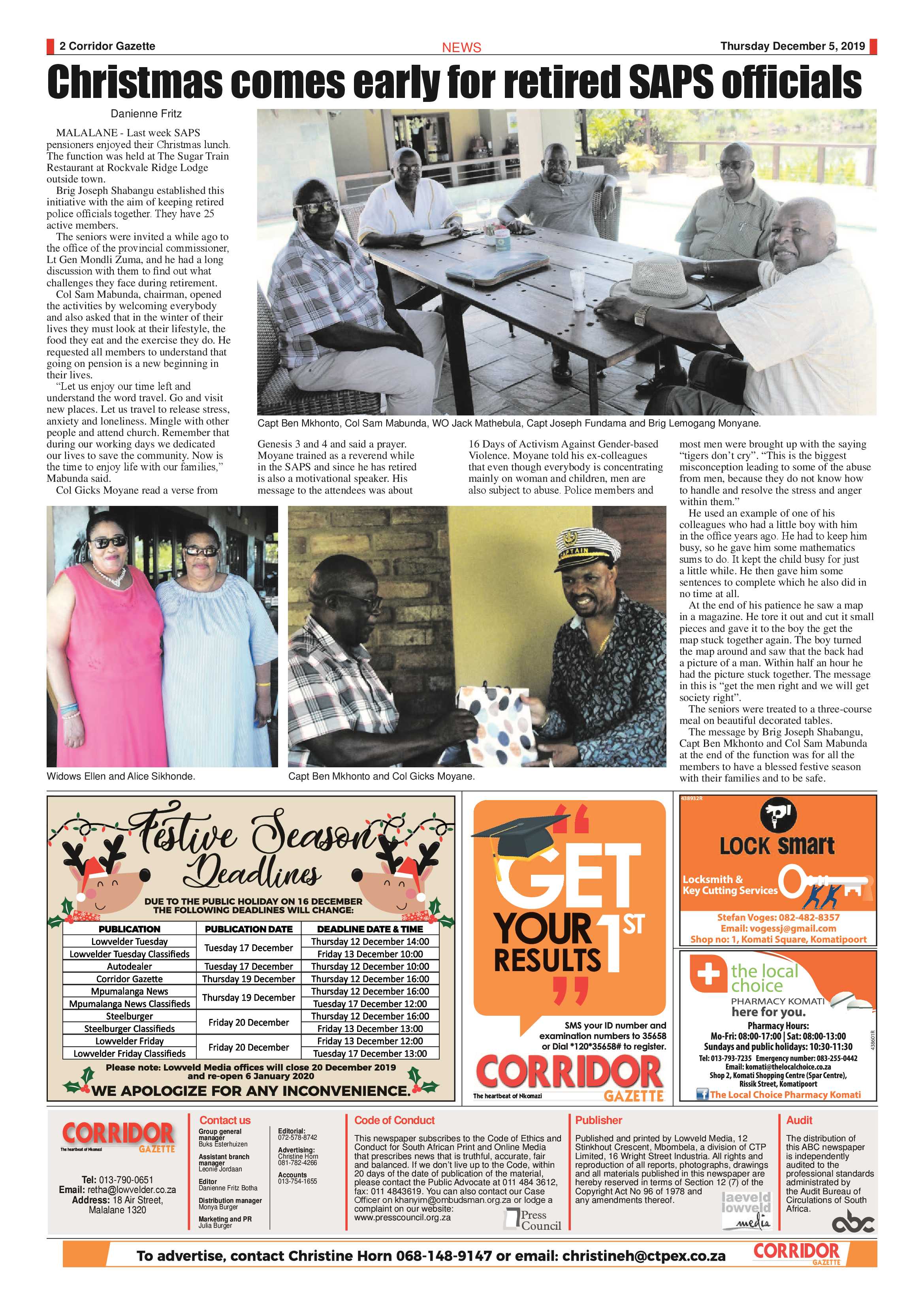 Corridor Gazette 5 December 2019 page 2