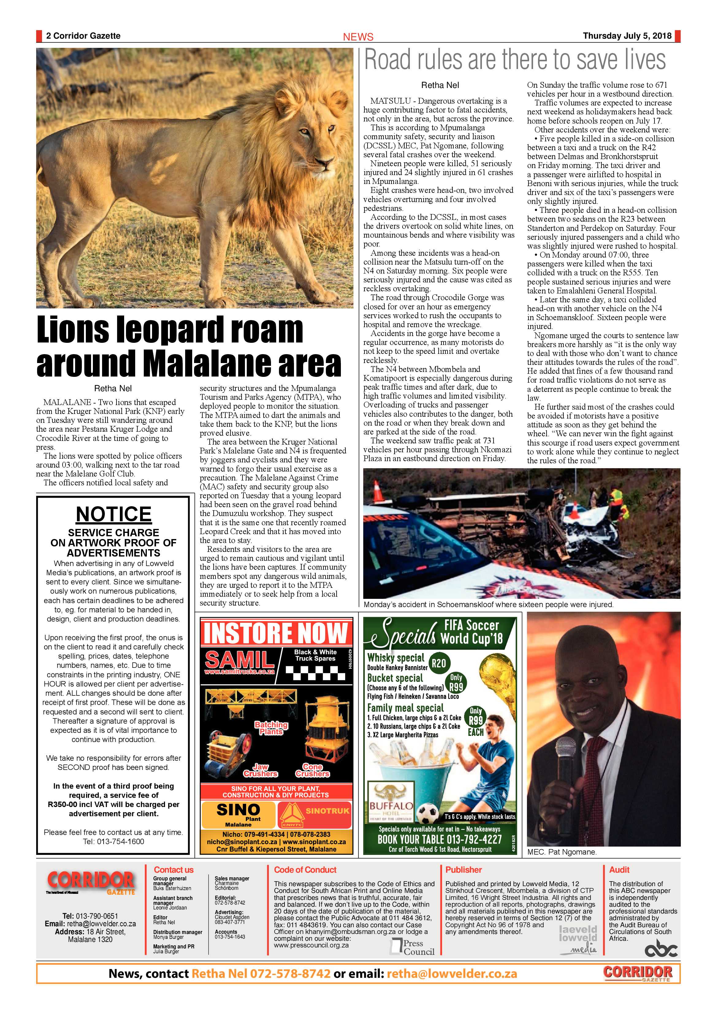 Corridor Gazette 5 July 2018 page 2