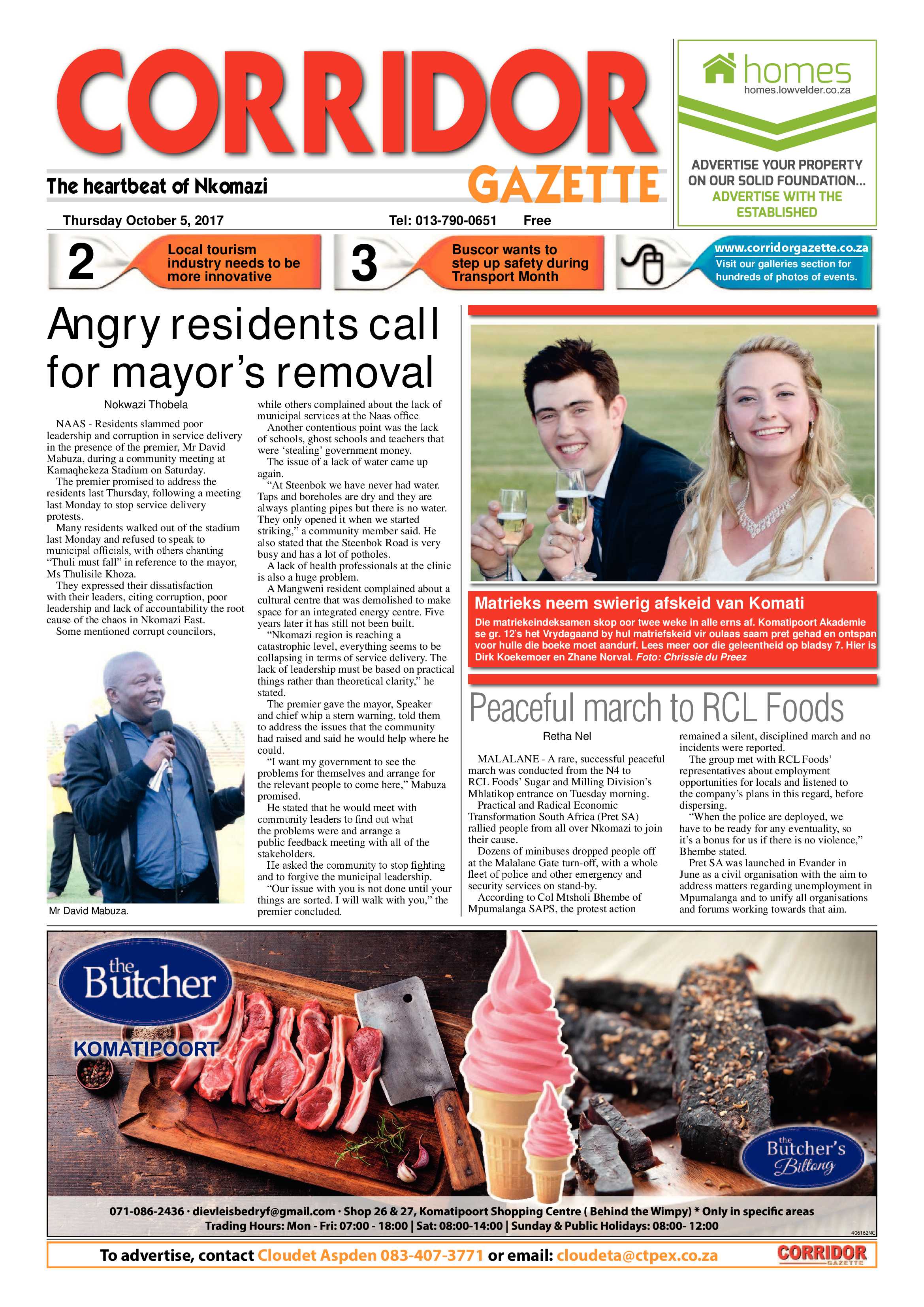 Corridor Gazette 5 October 2017 page 1