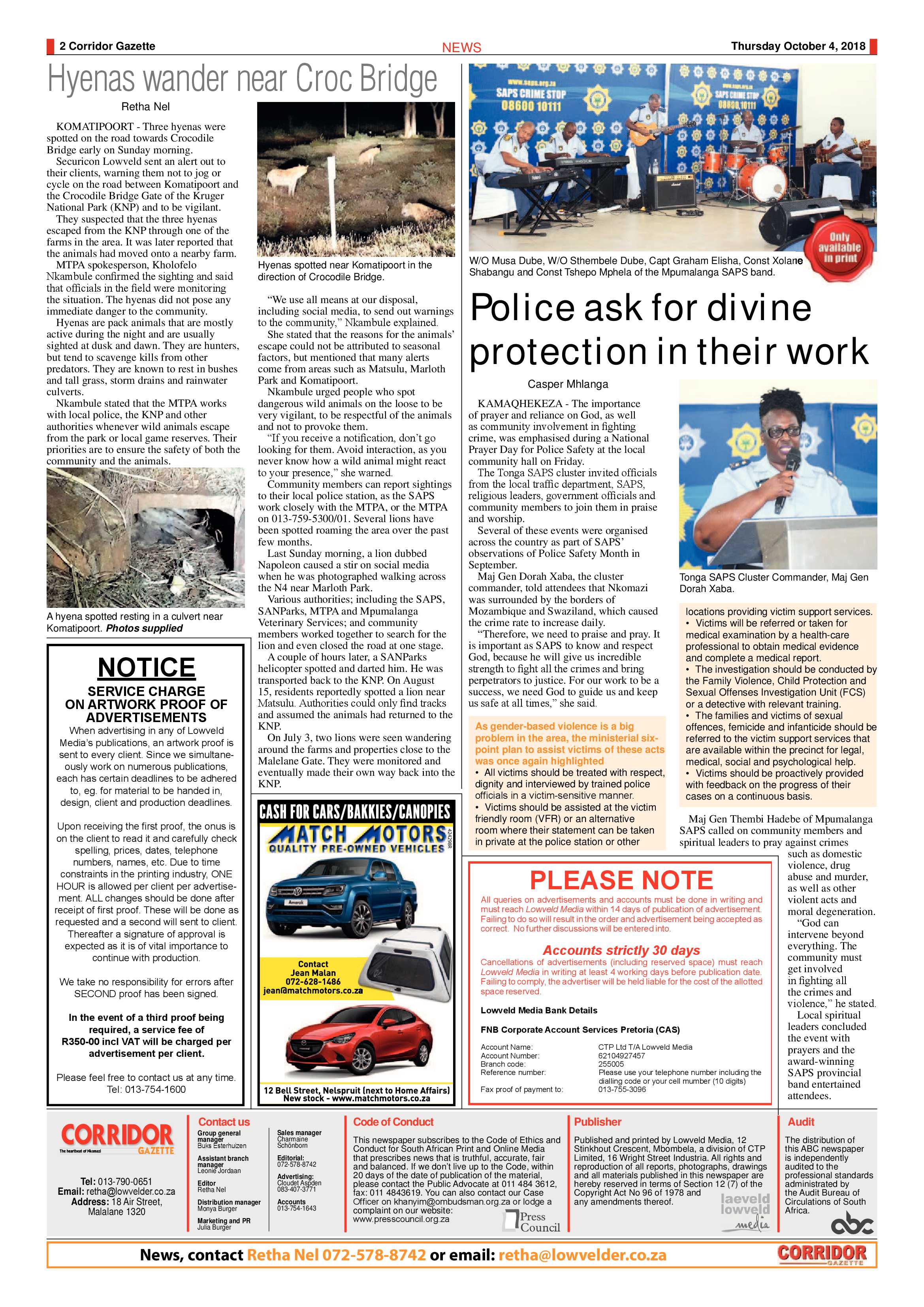 Corridor Gazette 4 October 2018 page 2