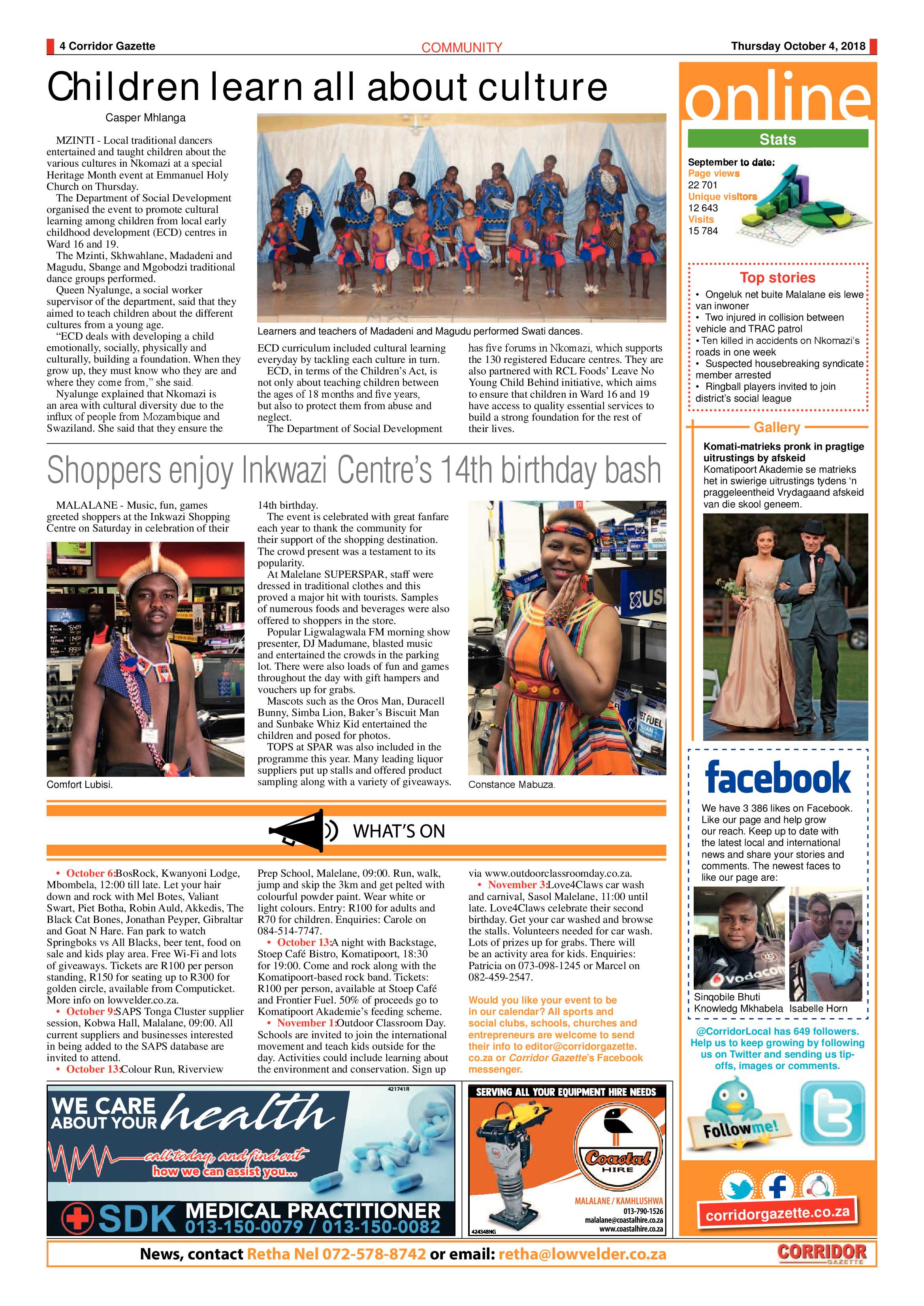 Corridor Gazette 4 October 2018 page 4