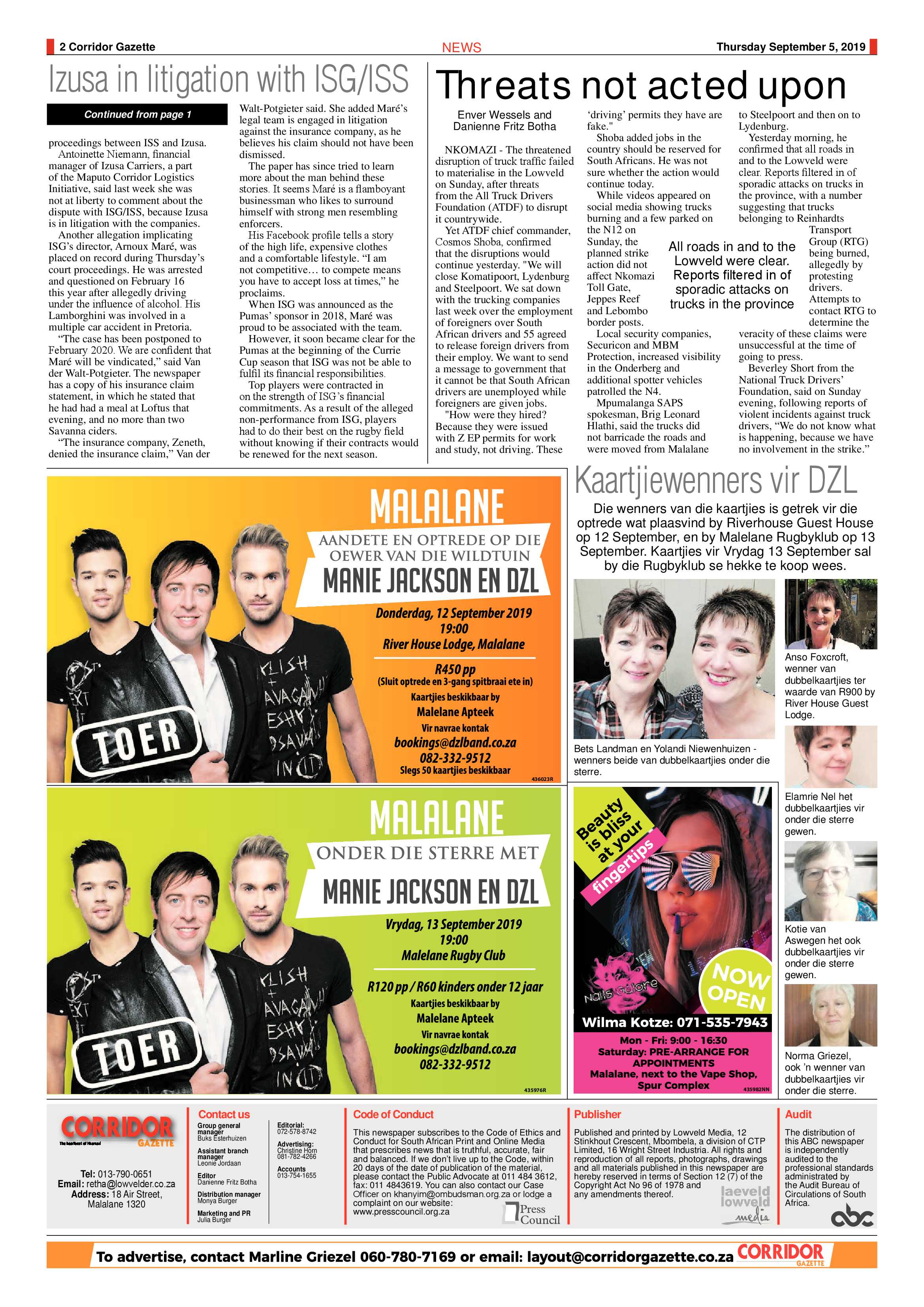 Corridor Gazette 5 September 2019 page 2
