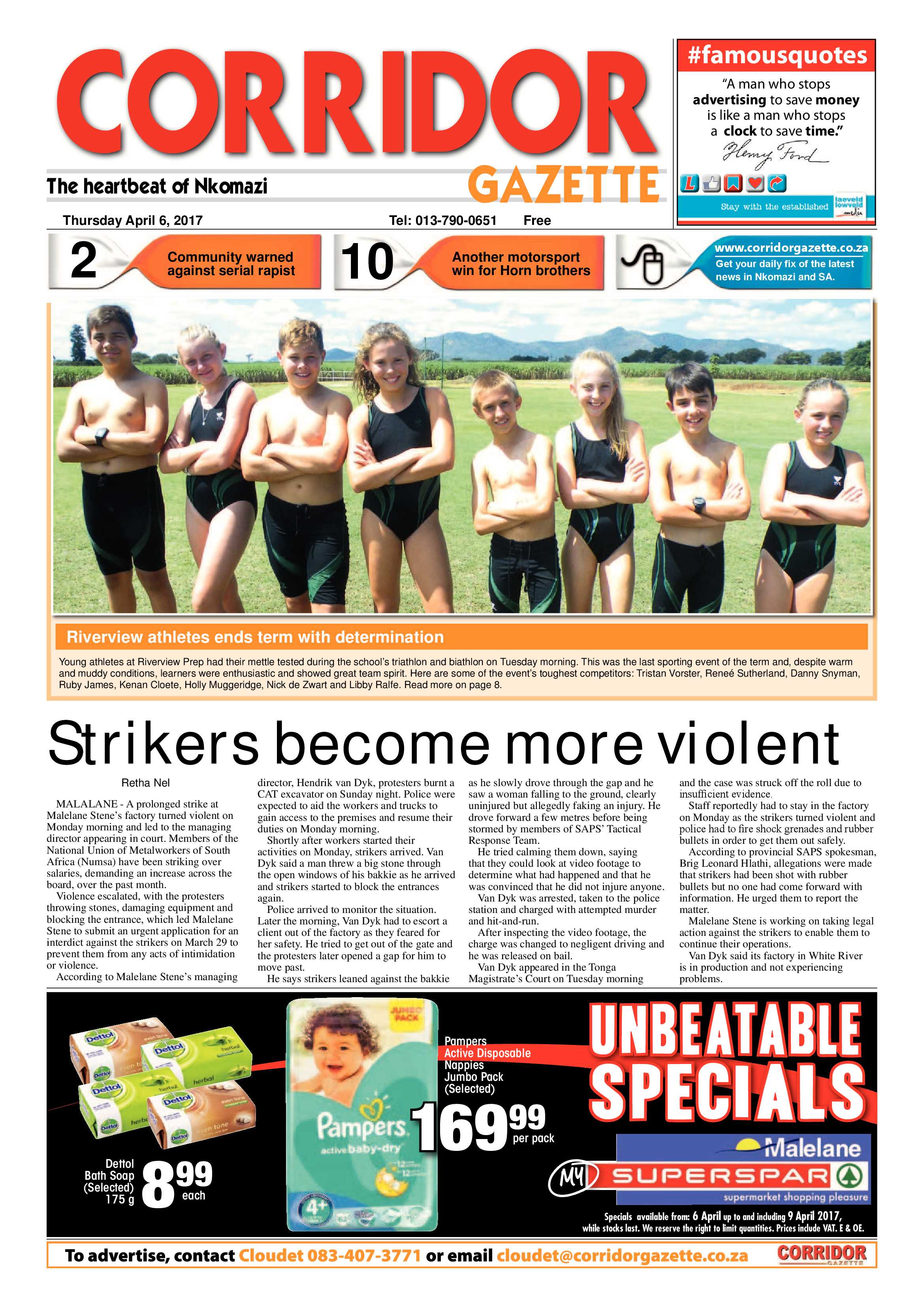 Corridor Gazette 6 April 2017 page 1