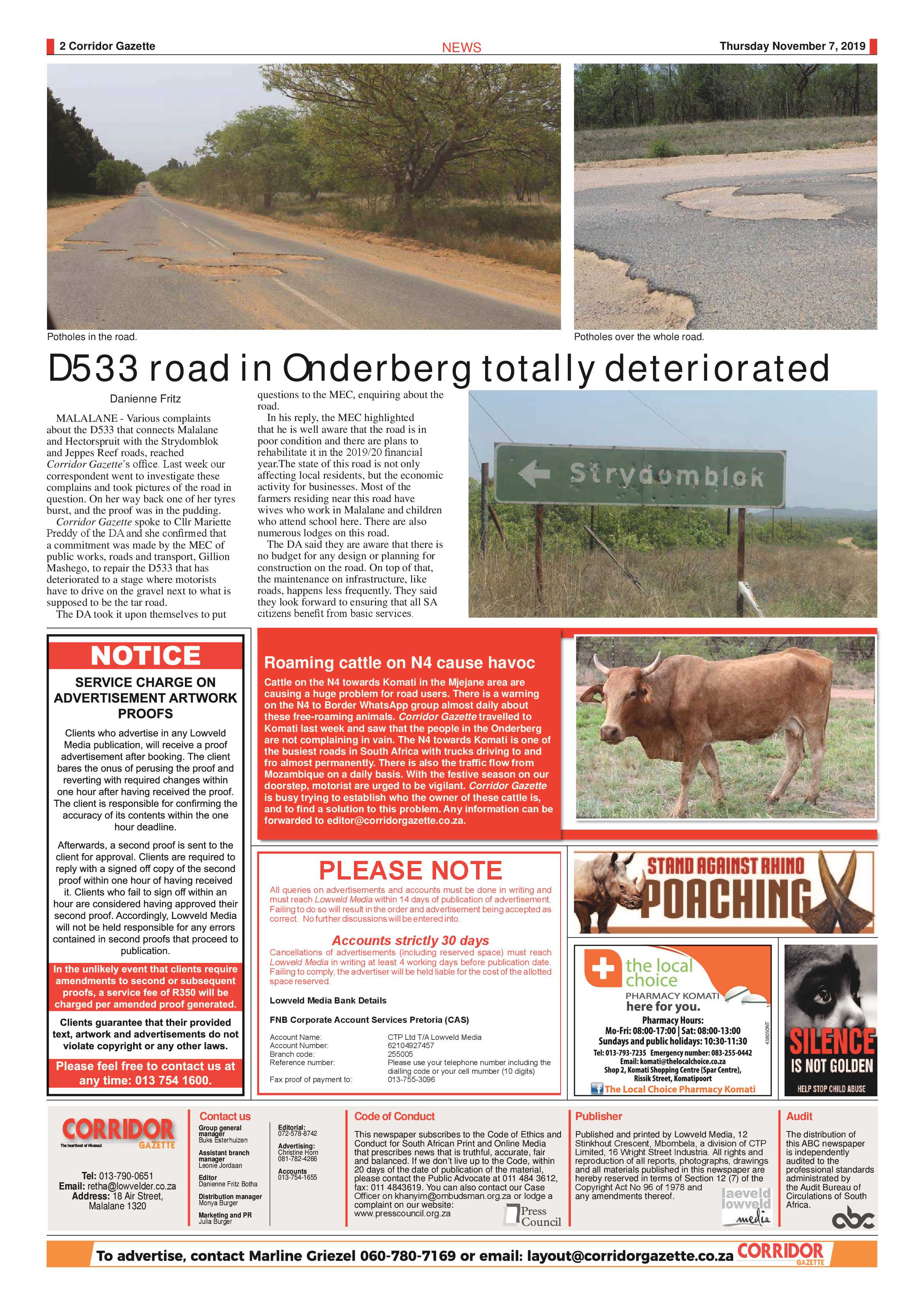 Corridor Gazette 7 November 2019 page 2