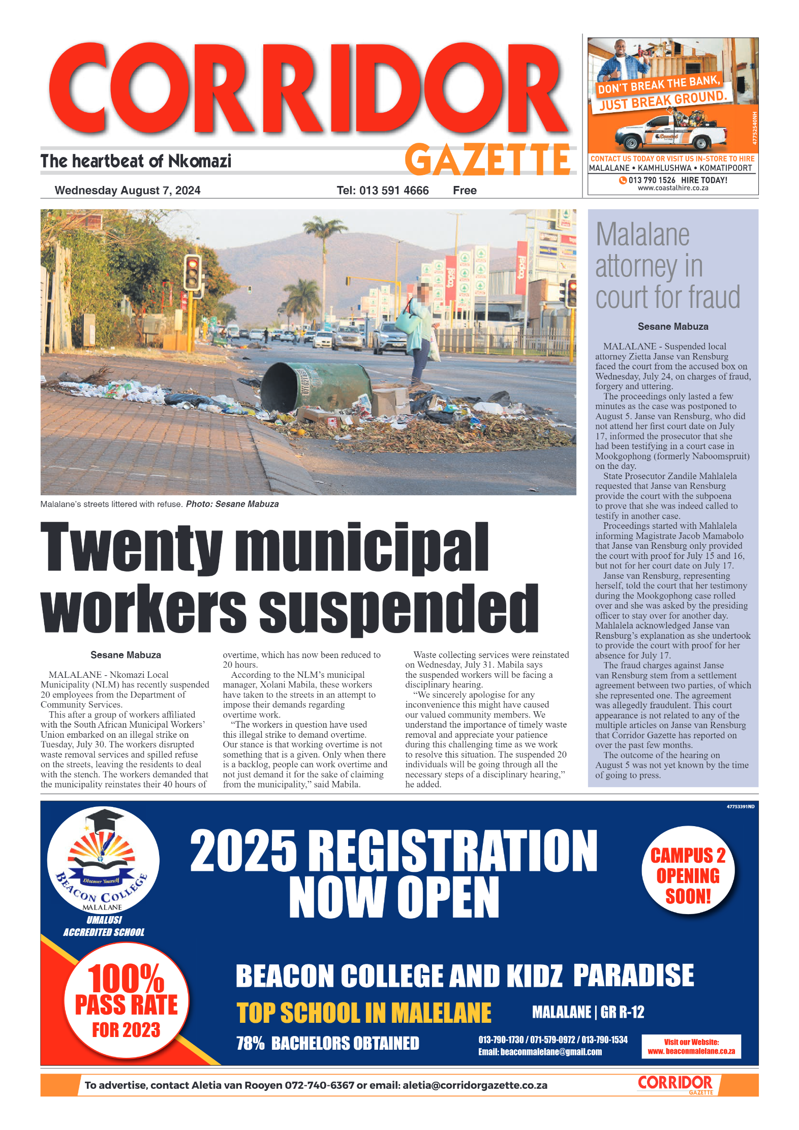 Corridor Gazette 7 August 2024 page 1