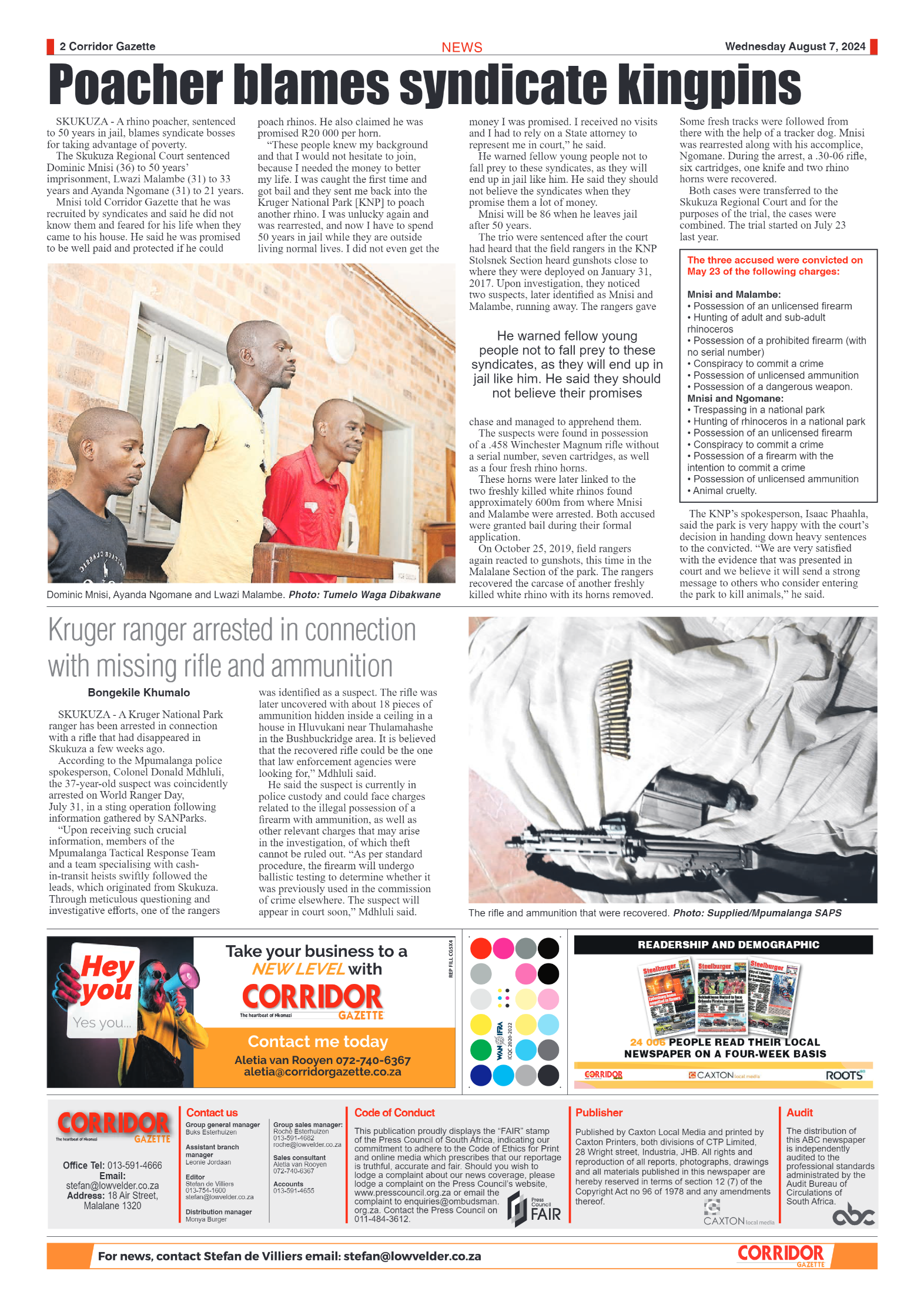 Corridor Gazette 7 August 2024 page 2
