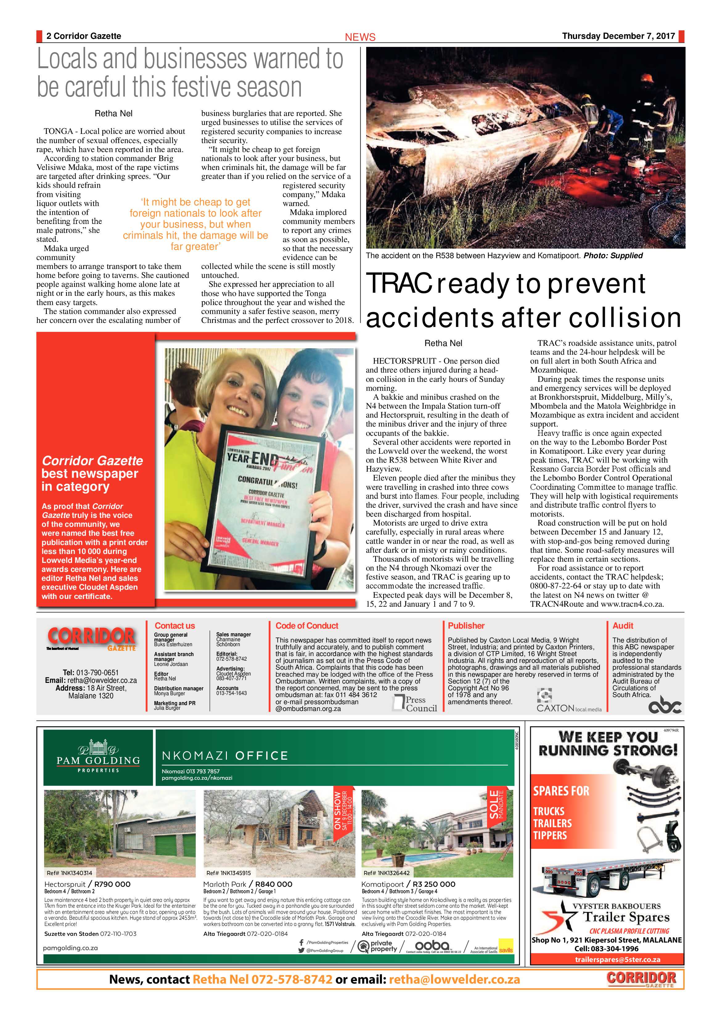 Corridor Gazette 7 December 2017 page 2