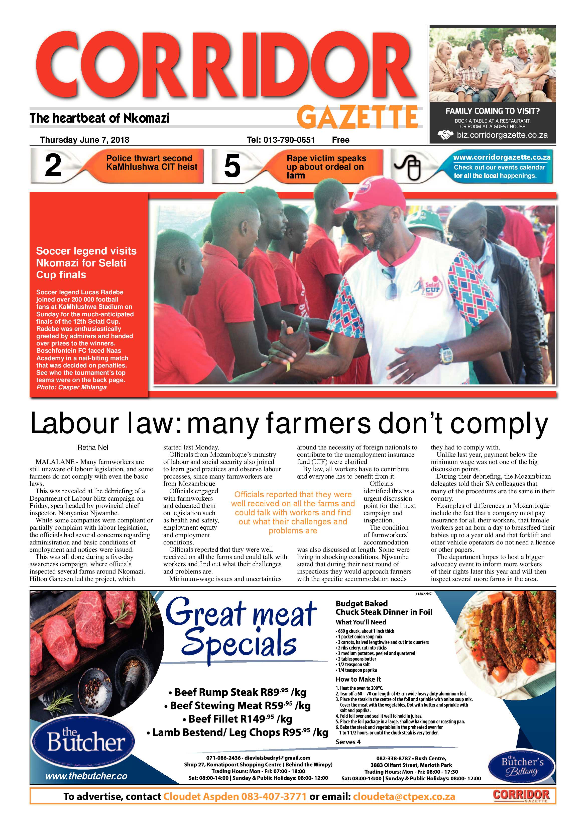 Corridor Gazette 7 June 2018 page 1