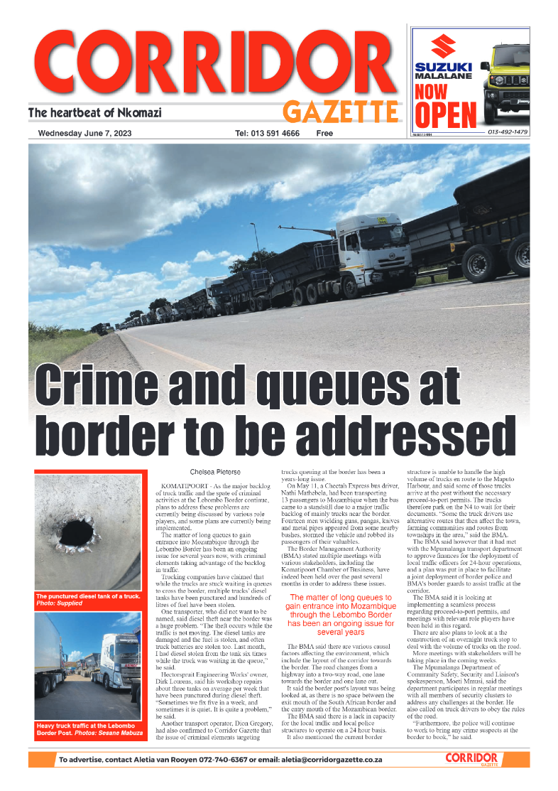 Corridor Gazette 7 June 2023 page 1