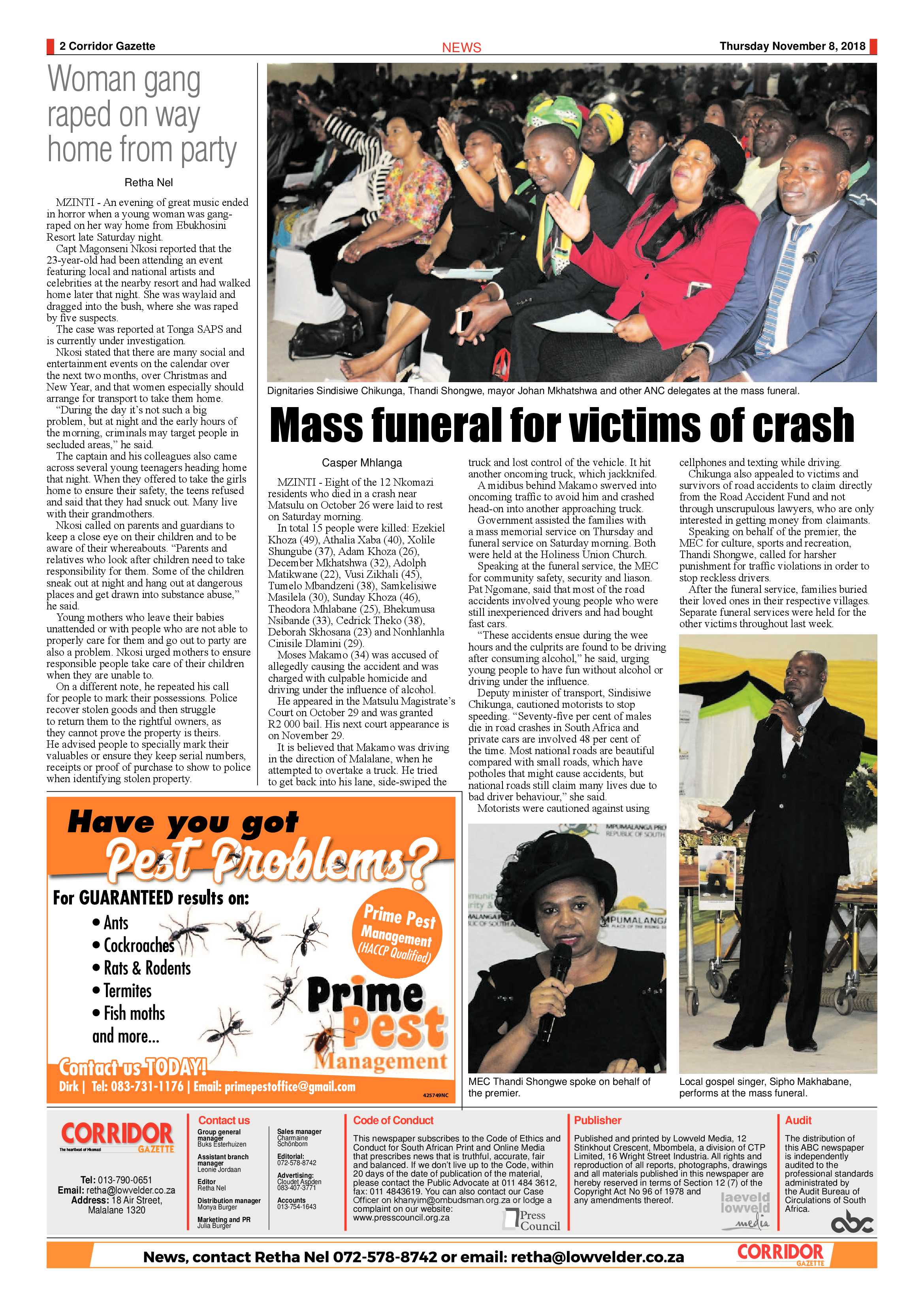 Corridor Gazette 8 November 2018 page 2